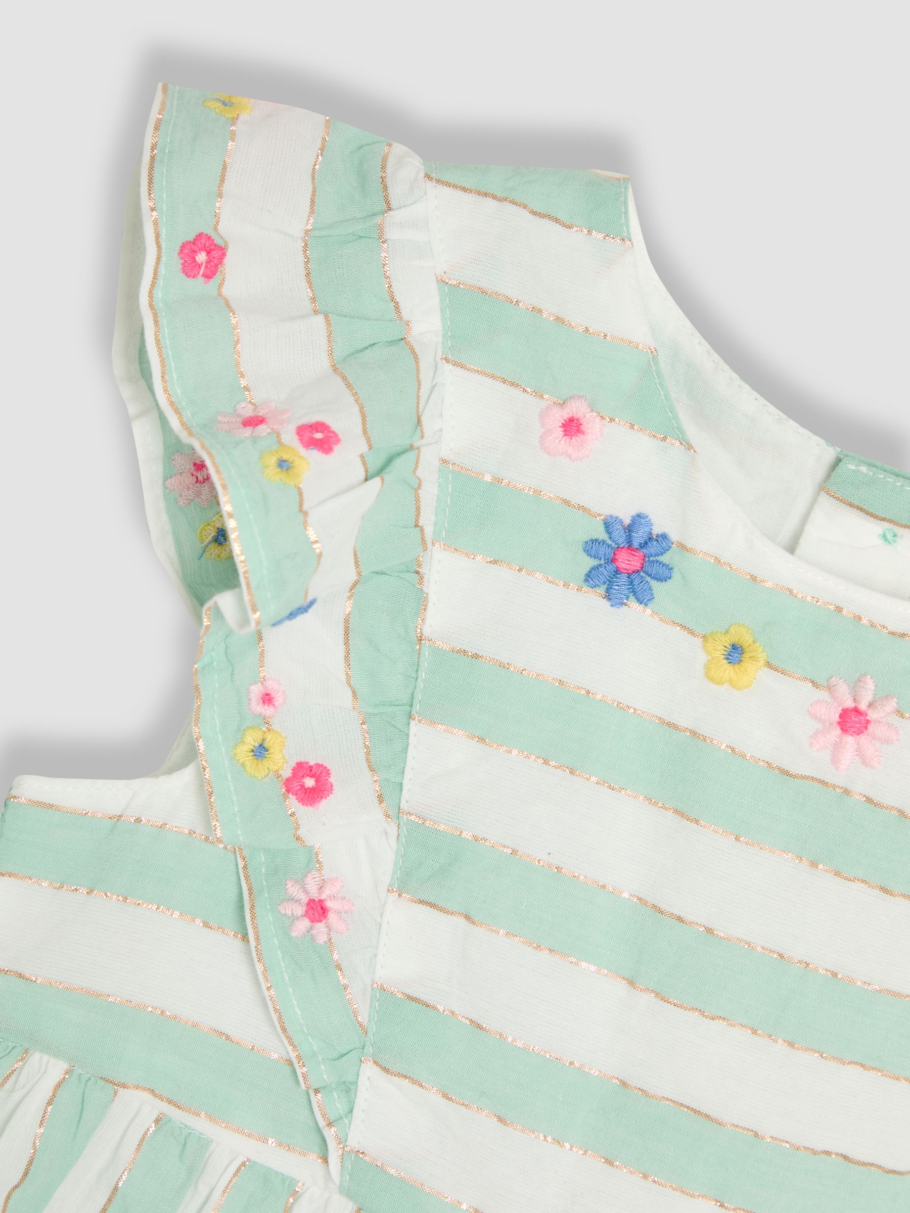 Aqua Green Floral Print Frill Sleeve Blouse & Leggings Set 2 Piece - Image 5 of 5