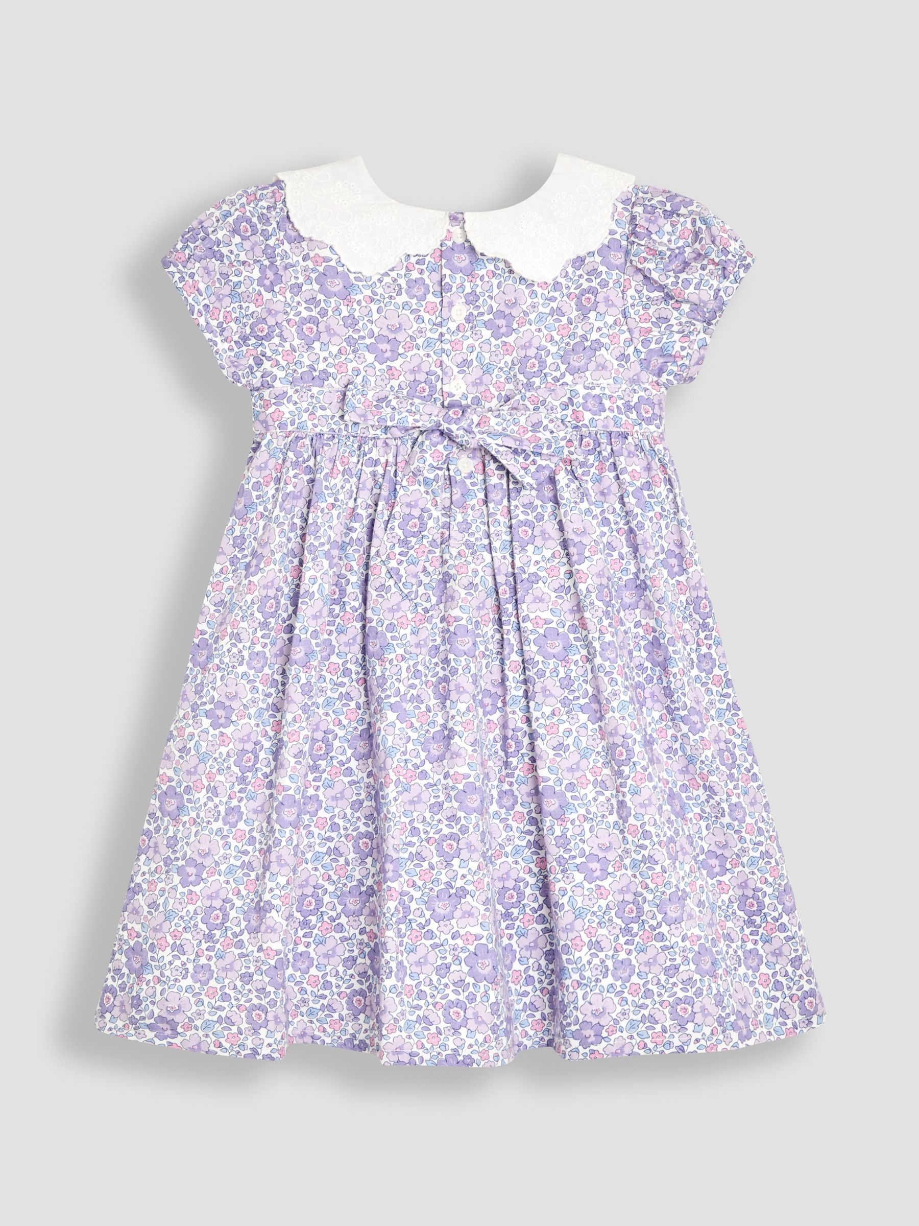 Lilac Purple Floral Broderie Collar Party Dress - Image 3 of 5