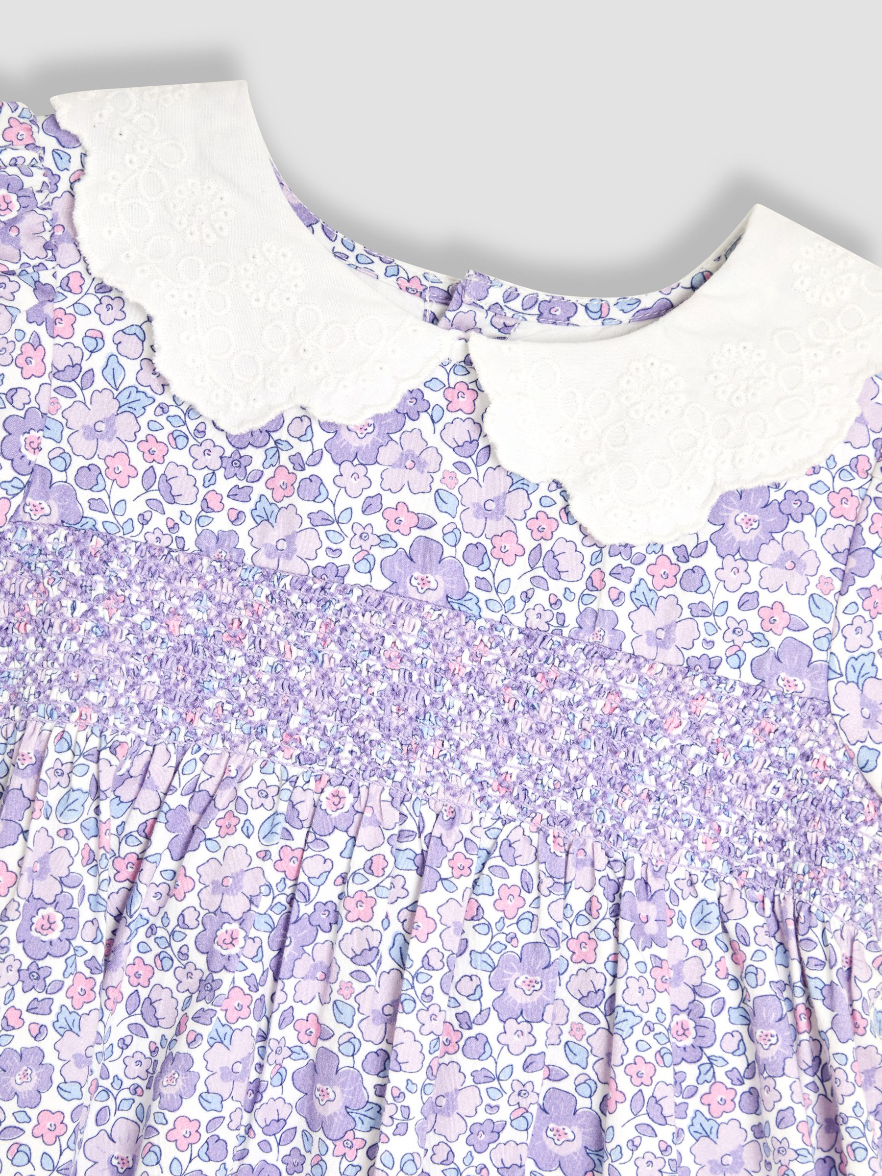 Lilac Purple Floral Broderie Collar Party Dress - Image 5 of 5