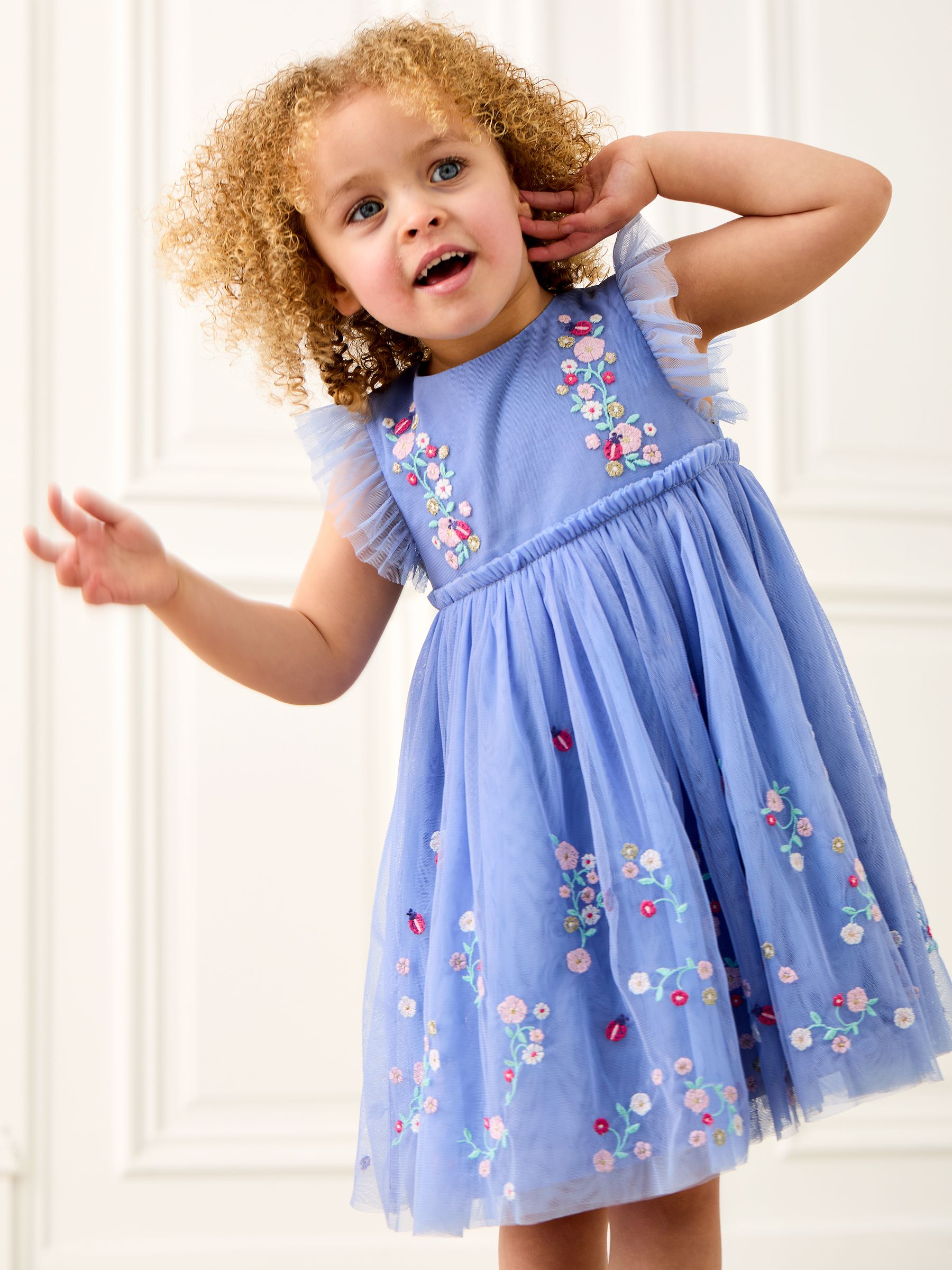 toddler blue floral dress Buy Blue Floral Angel Sleeve Dress (3mths-8yrs) from Next USA