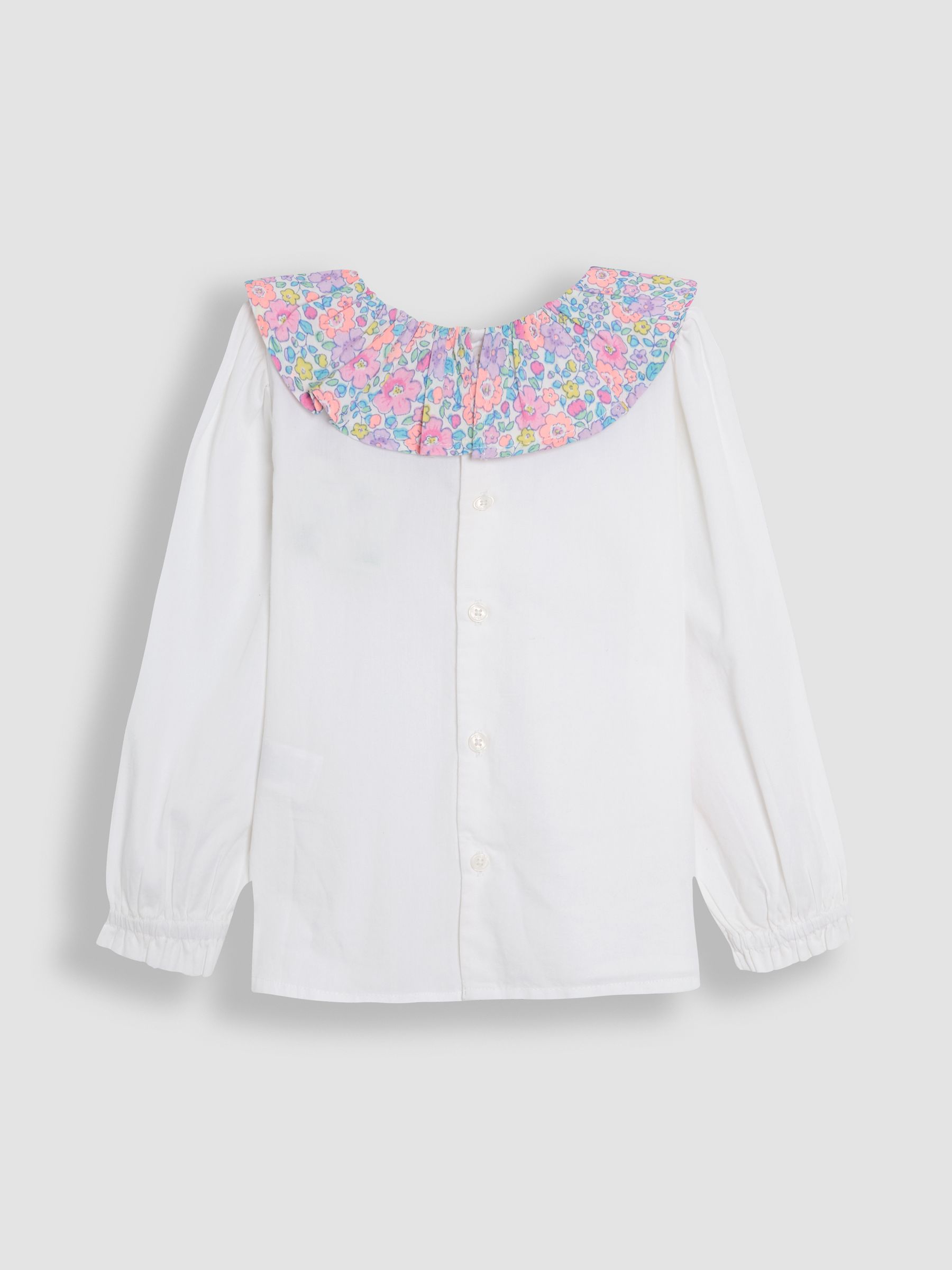 Cream Floral Ruffle Collar Top - Image 2 of 3