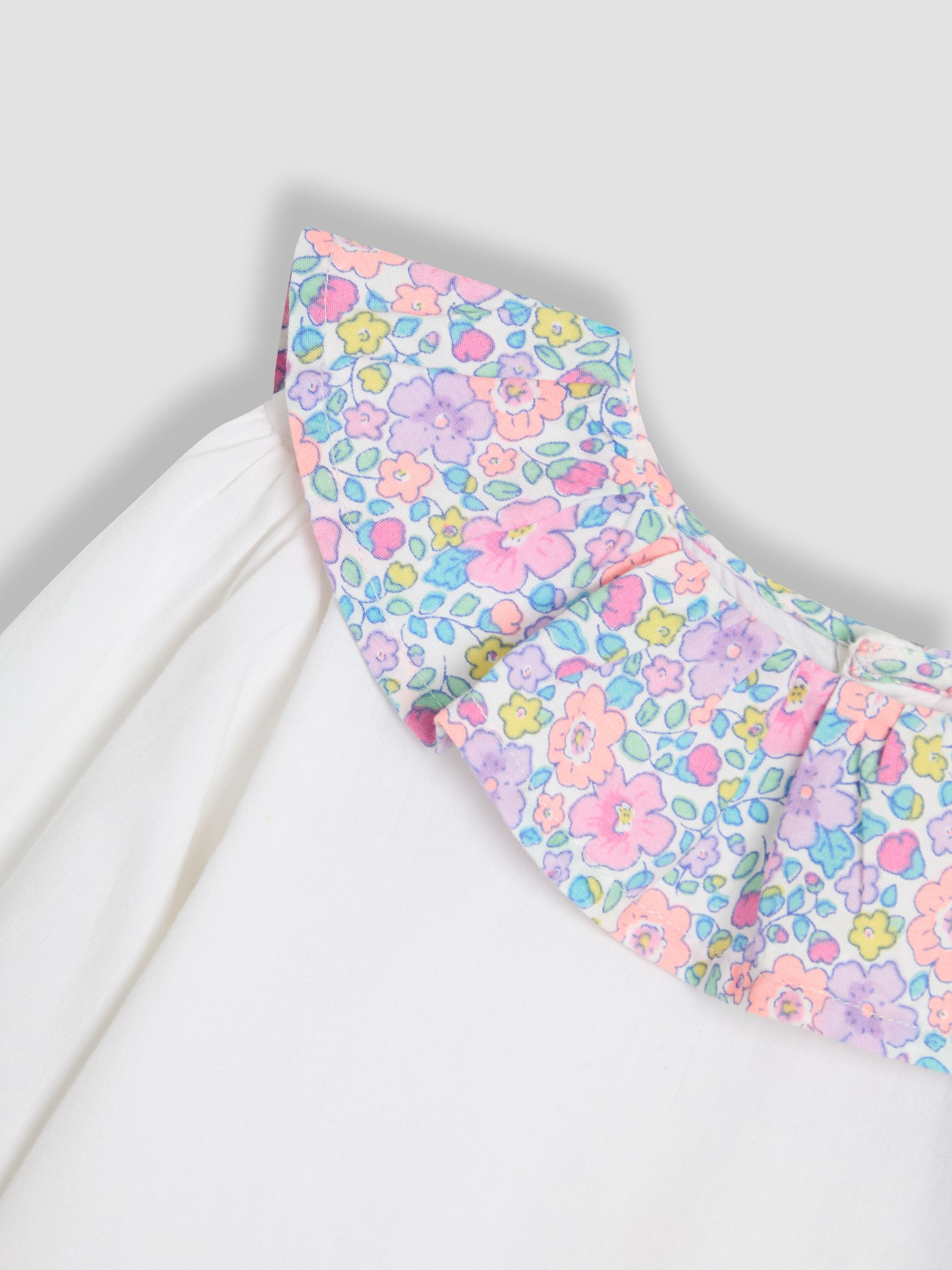 Cream Floral Ruffle Collar Top - Image 3 of 3