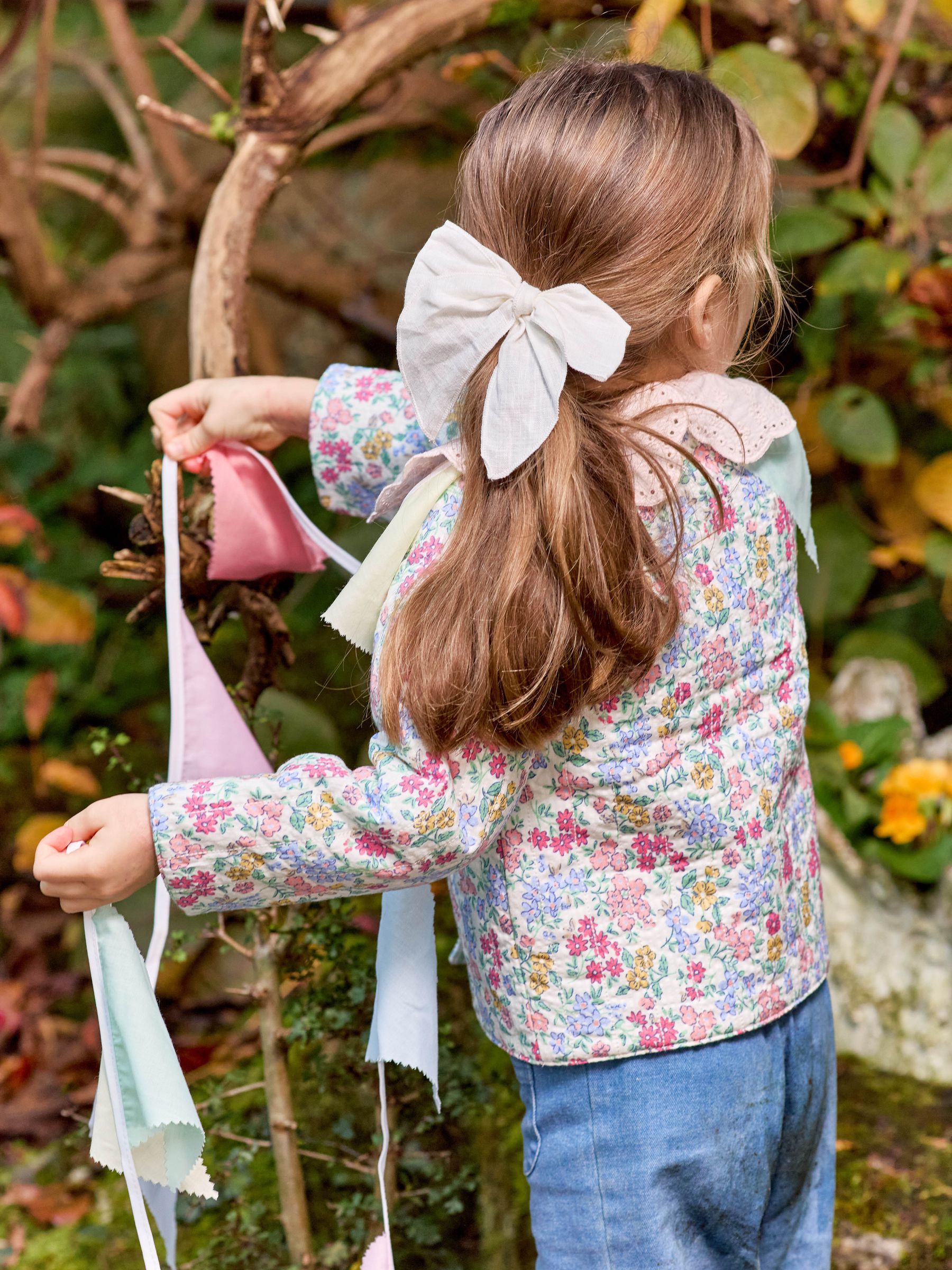 Soft Pink Floral Print Quilted Reversible 100% Cotton Jacket - Image 9 of 9