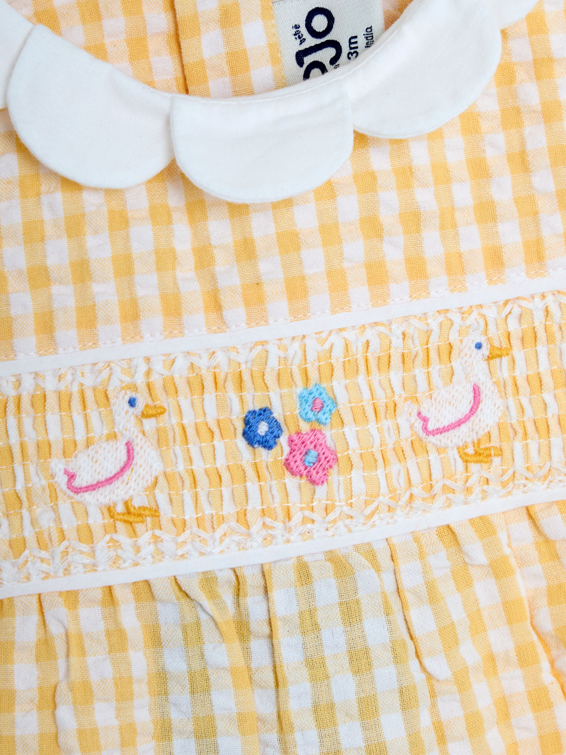Yellow Duck Embroidered Smocked Pretty Romper - Image 5 of 5