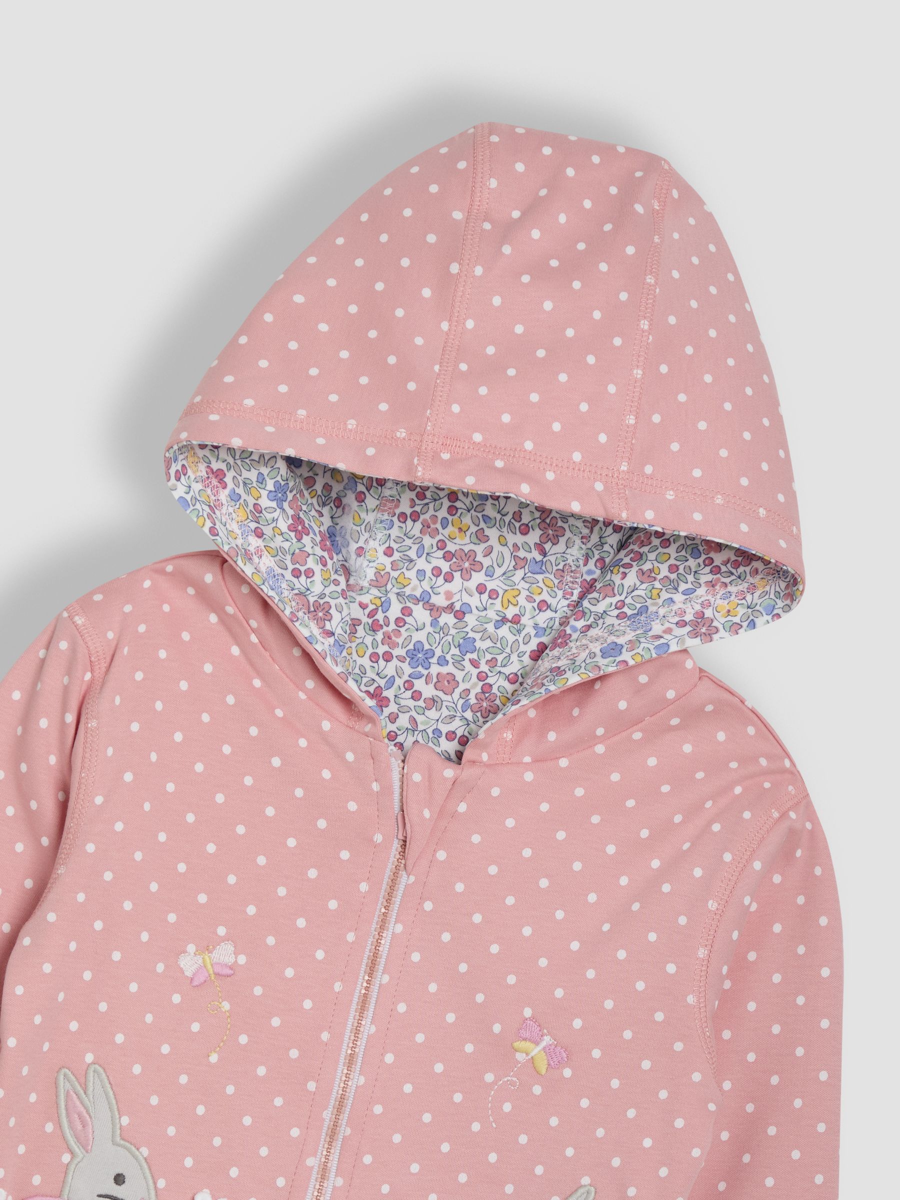 Pink Bunny Appliqué Reversible Hoodie - Image 6 of 7