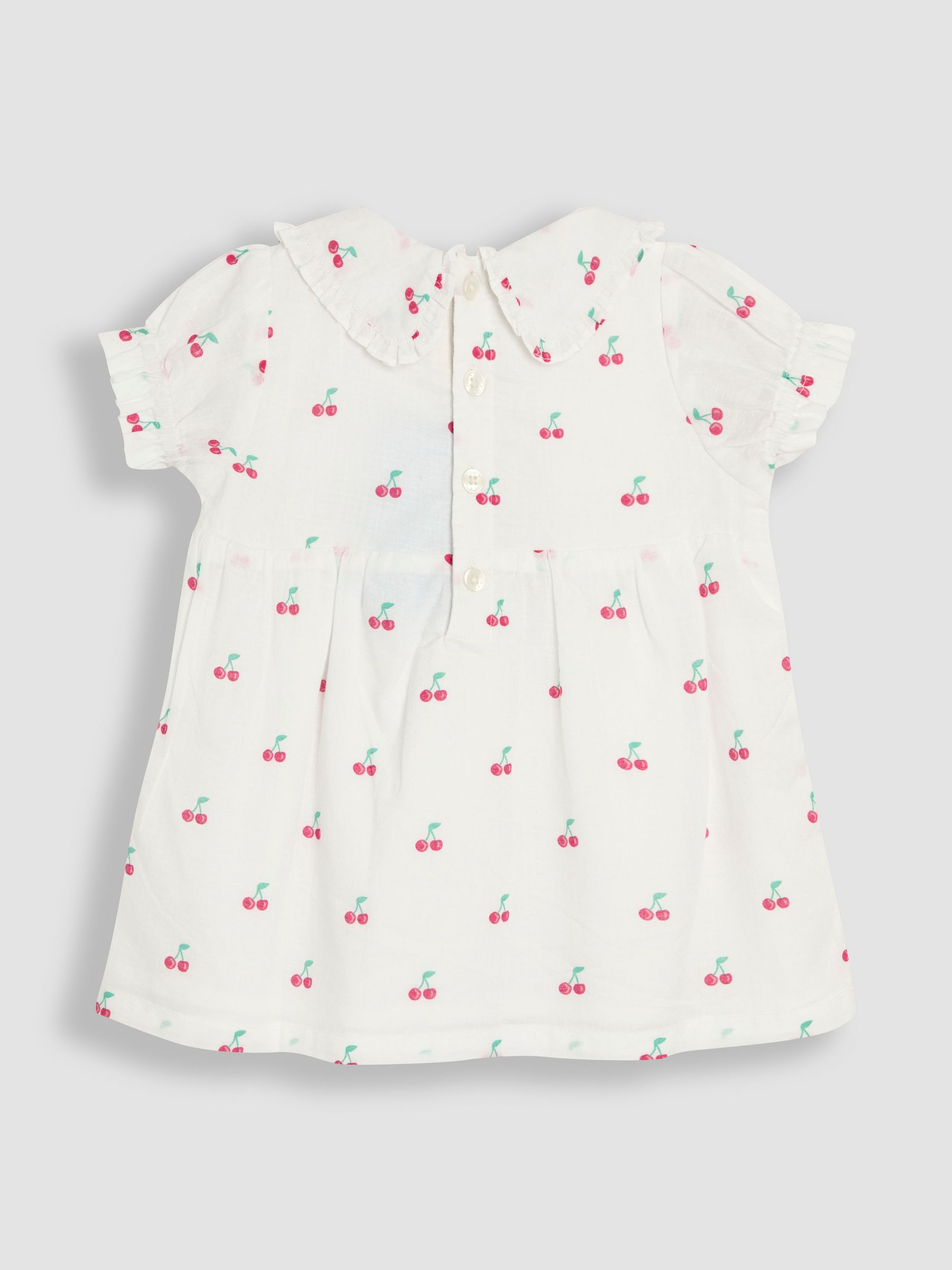 White Cherry Peter Pan Collar Smocked Blouse - Image 2 of 3