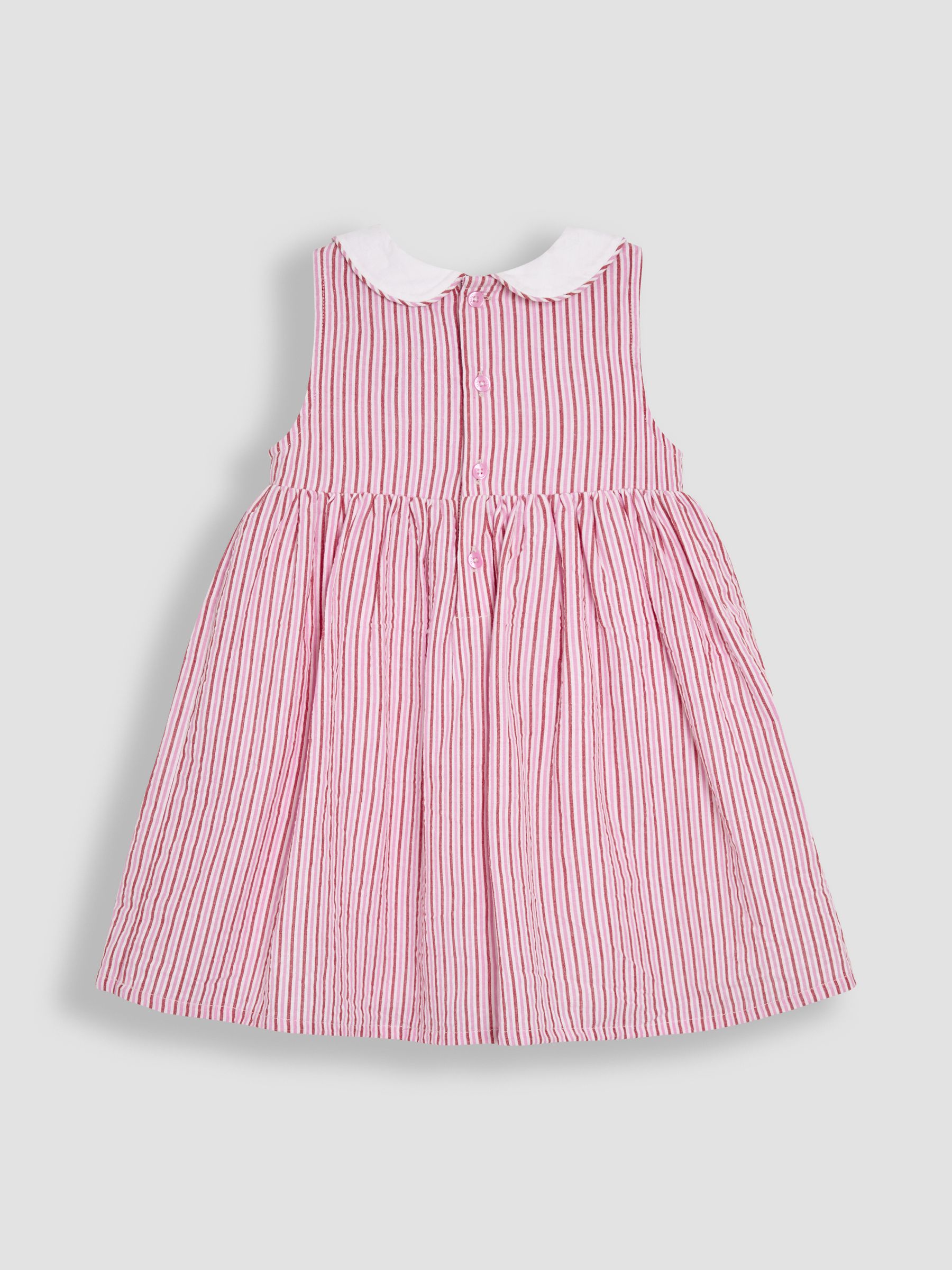 Pink Ladybird Seersucker Stripe Smocked Dress - Image 2 of 3