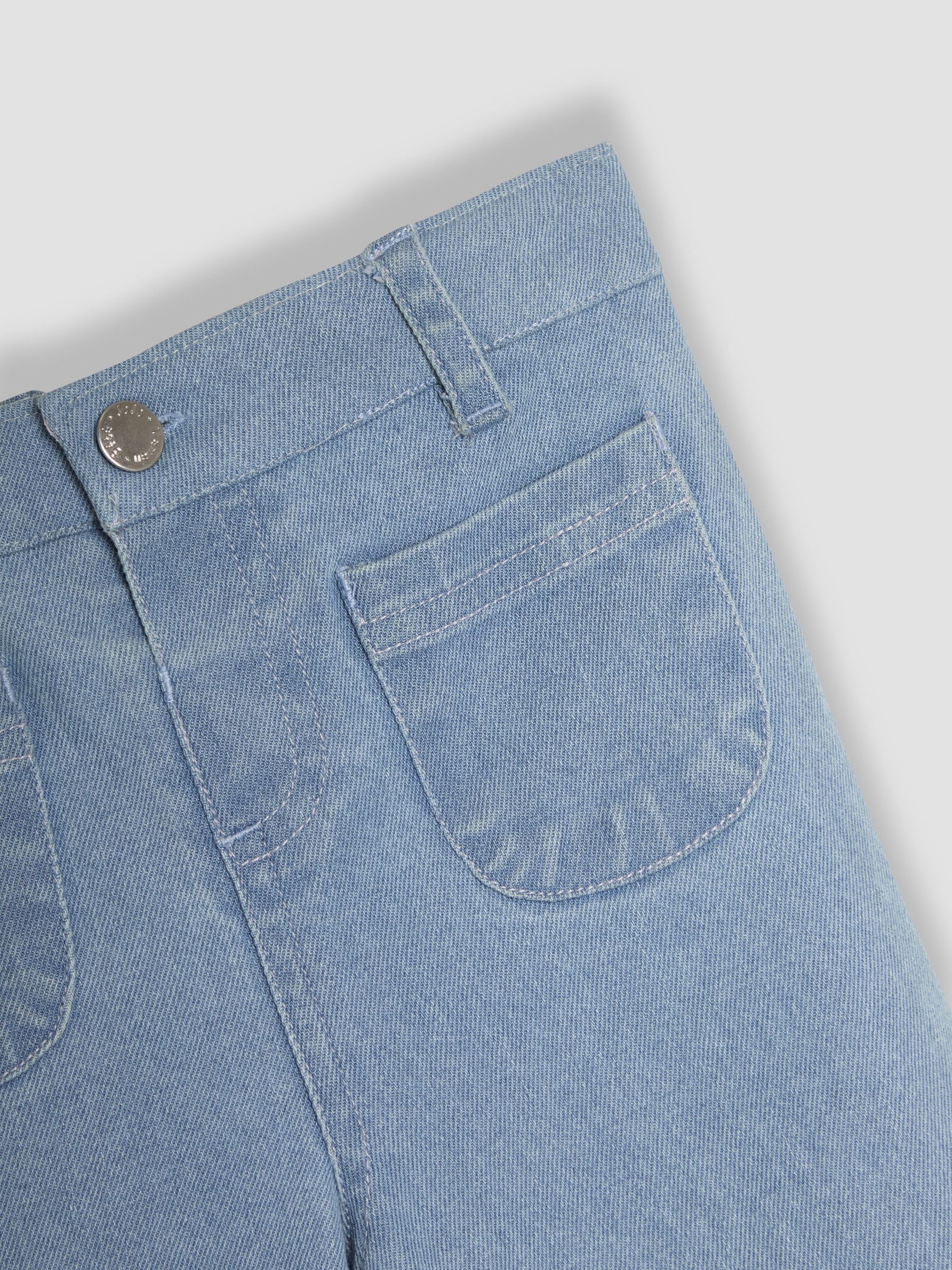 Denim Blue Wide Leg Patch Pocket Trousers - Image 3 of 4