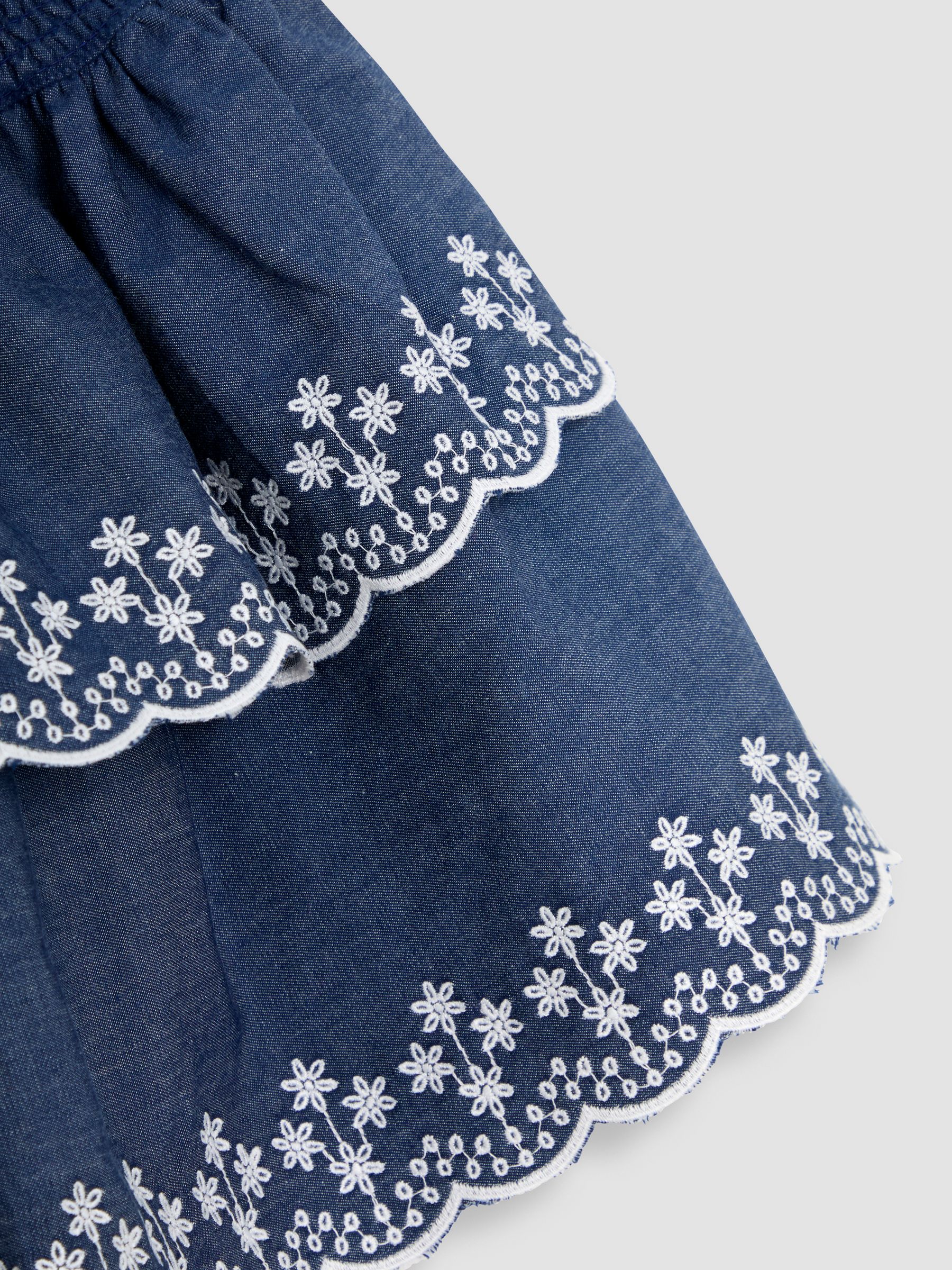 Blue Broderie Scallop Hem Tiered Skirt - Image 3 of 3