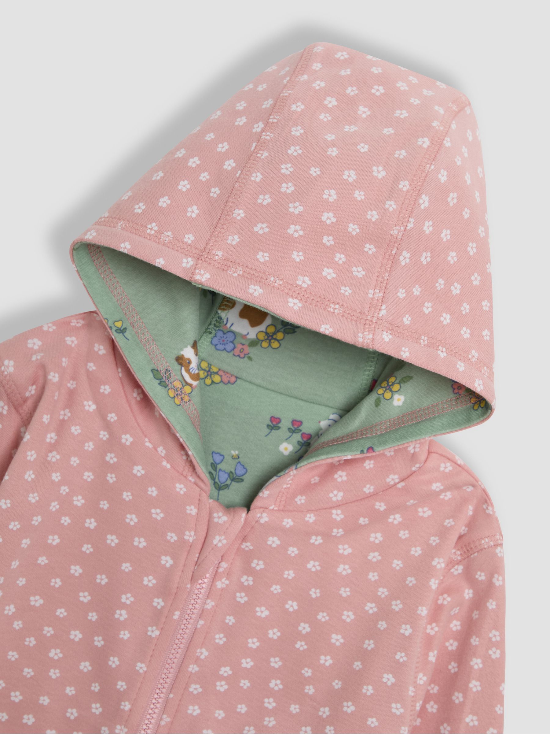 Pink Guinea Pig & Tortoise Appliqué Reversible Hoodie - Image 7 of 8