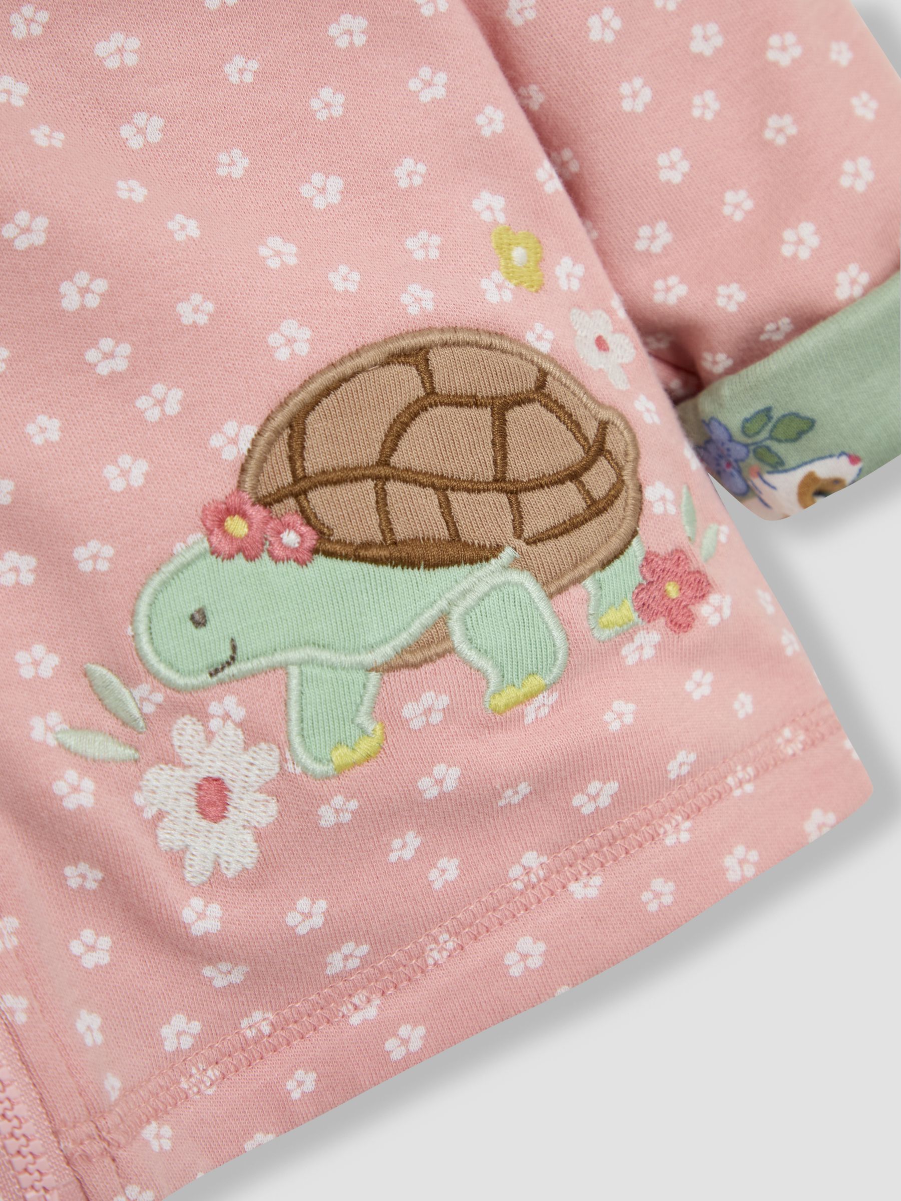 Pink Guinea Pig & Tortoise Appliqué Reversible Hoodie - Image 8 of 8