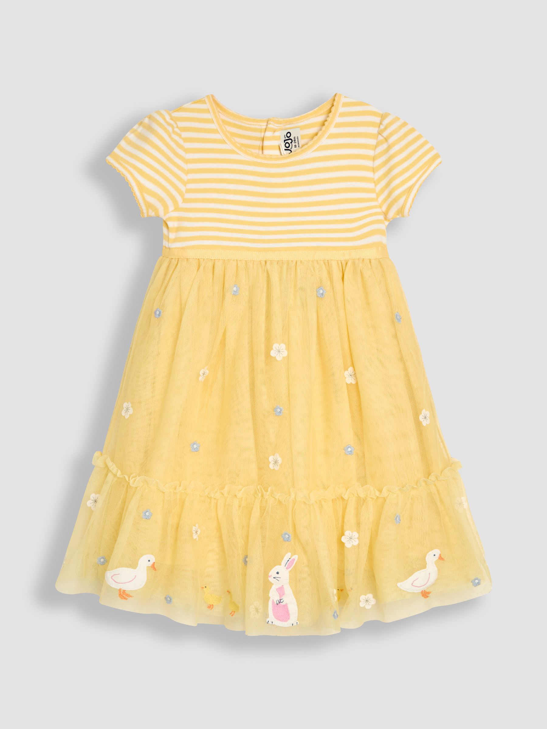 Yellow Duck & Bunny Appliqué Hem Tulle Party Dress - Image 6 of 8