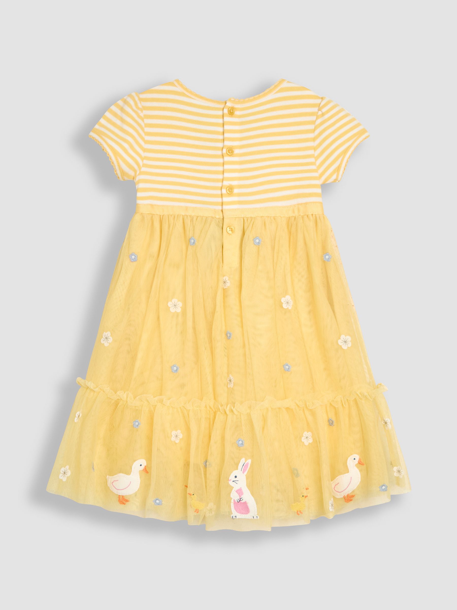 Yellow Duck & Bunny Appliqué Hem Tulle Party Dress - Image 7 of 8