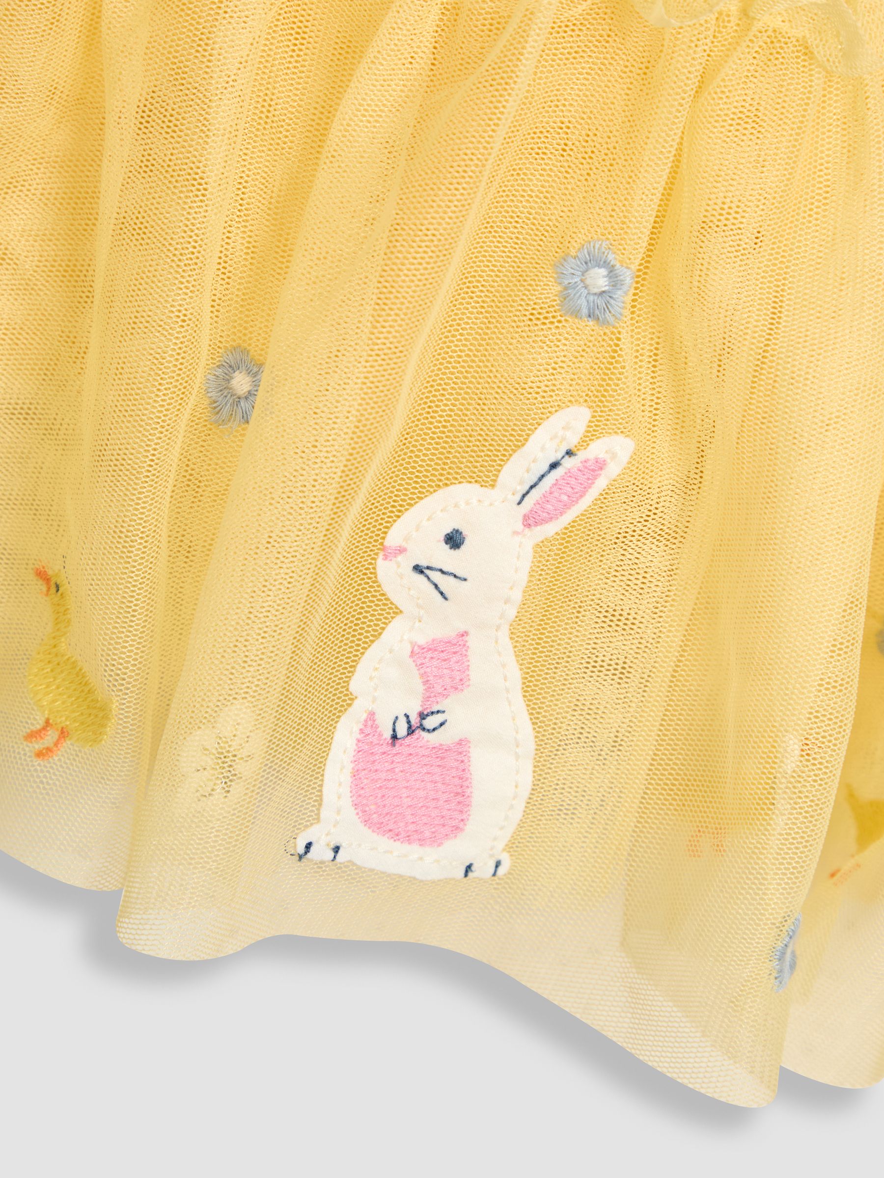 Yellow Duck & Bunny Appliqué Hem Tulle Party Dress - Image 8 of 8