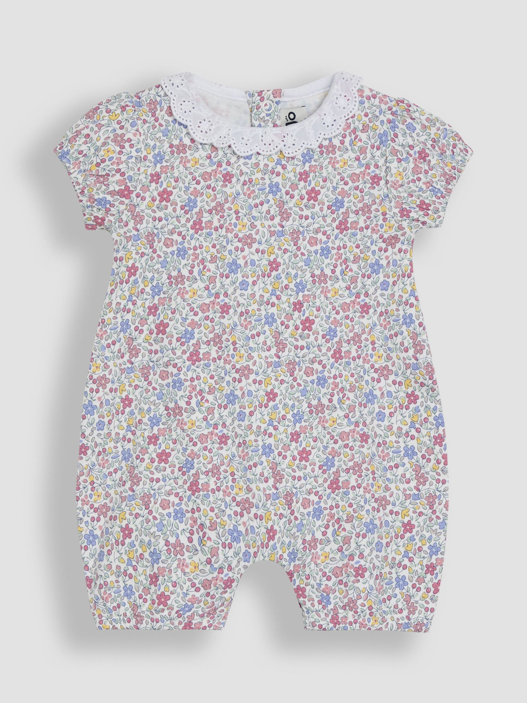 Pink Mouse Applique Broderie Collar 100% Cotton Rompers 2 Pack - Image 4 of 7