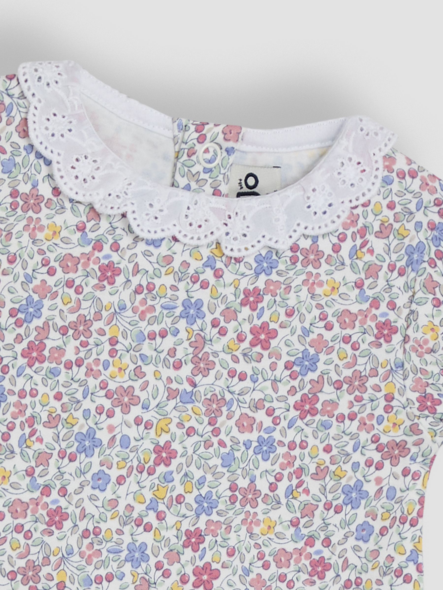 Pink Mouse Applique Broderie Collar 100% Cotton Rompers 2 Pack - Image 7 of 7