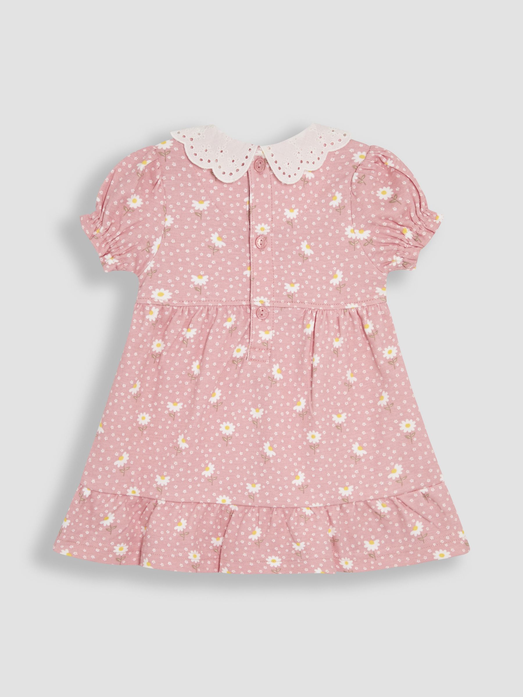 Pink Floral Print Broderie Collar Smocked Dress - Image 2 of 3