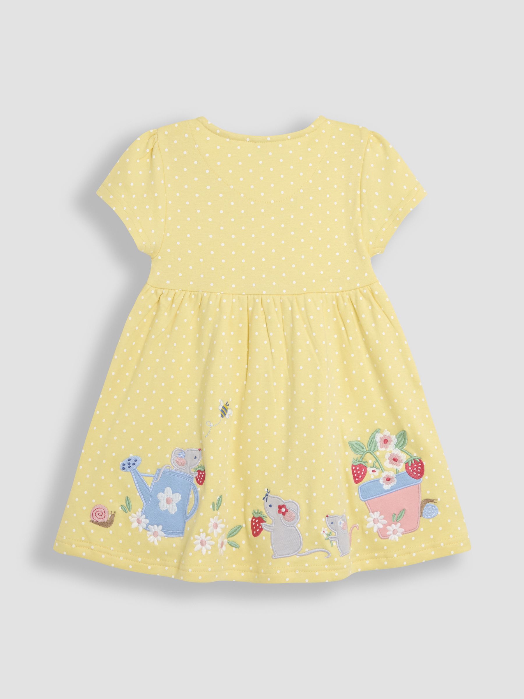 Yellow Mouse Appliqué Button Front Dress - Image 2 of 3