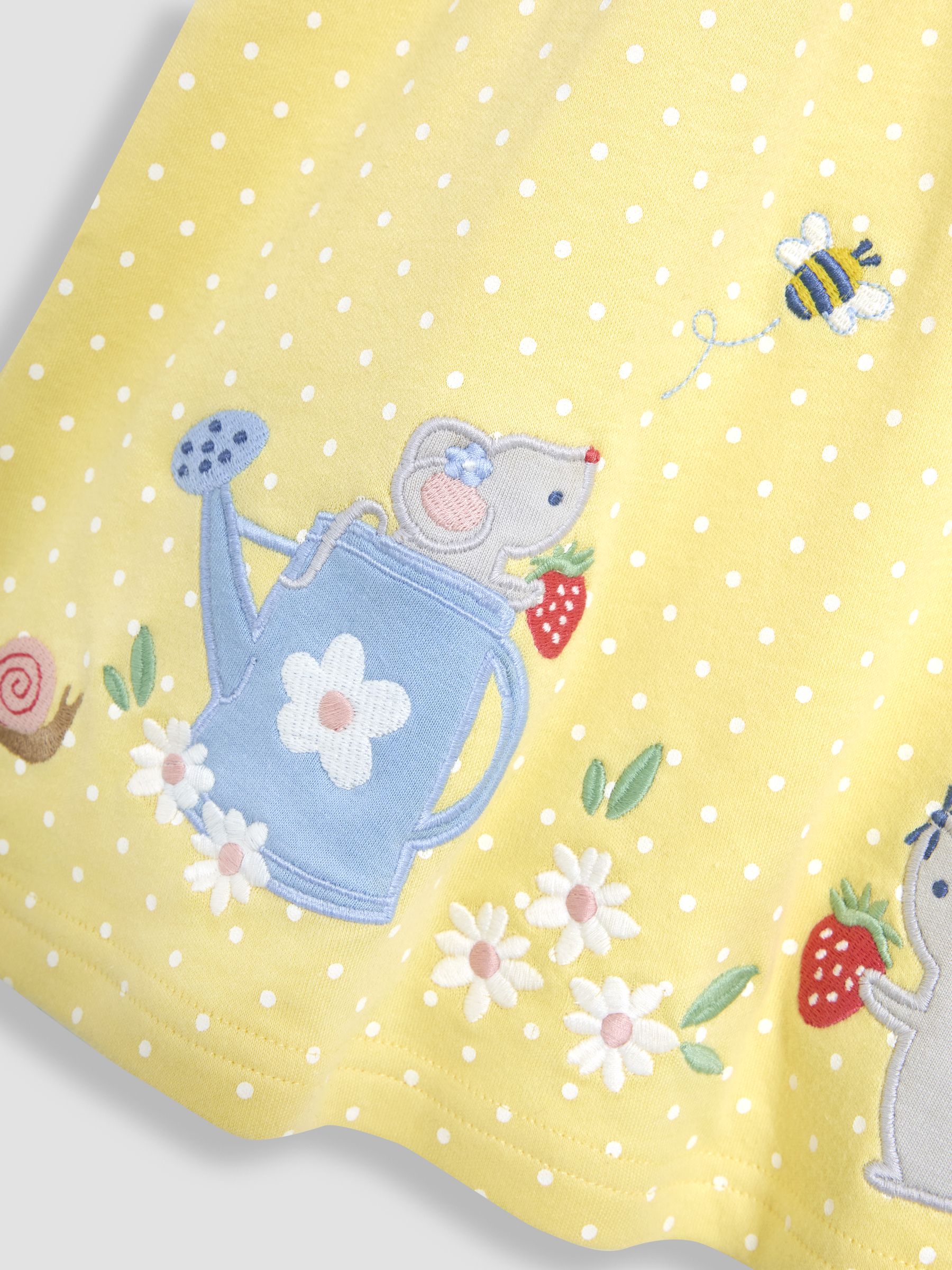 Yellow Mouse Appliqué Button Front Dress - Image 3 of 3