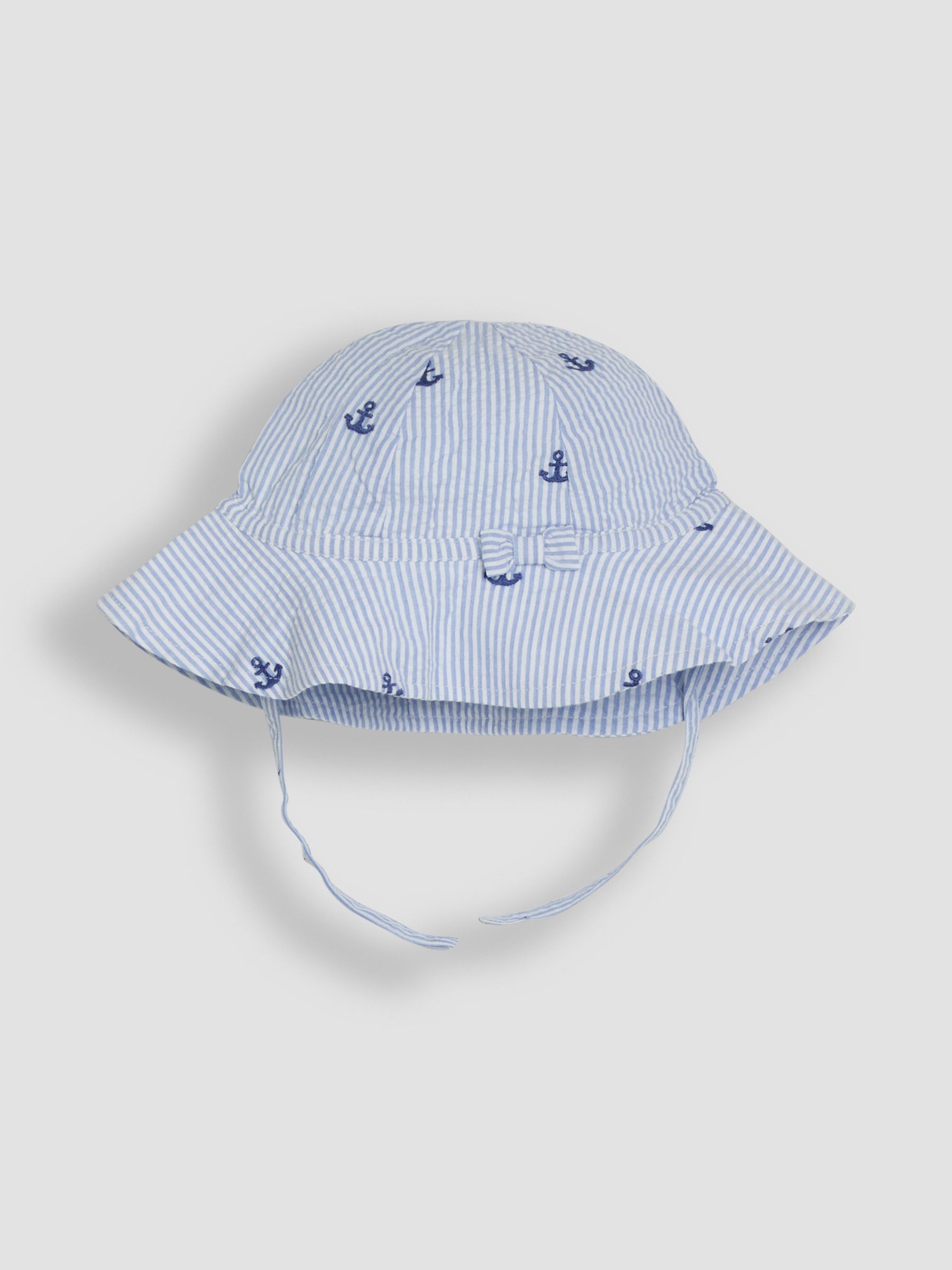 Blue Stripe Nautical Embroidered Sunsuit & Hat Set 2 Piece - Image 3 of 4