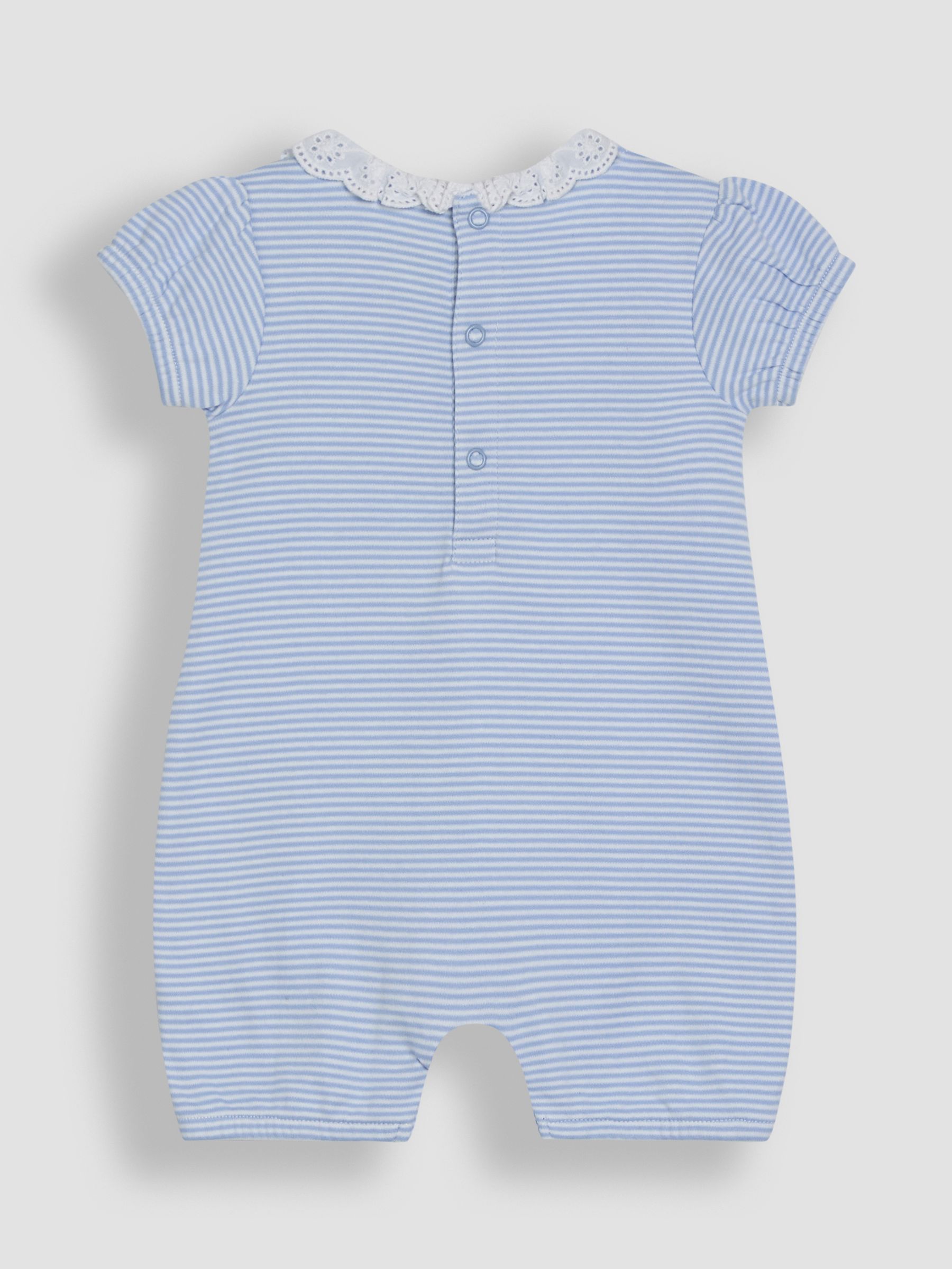 Blue Bunny Applique 2 Pack Broderie Collar Rompers - Image 3 of 7