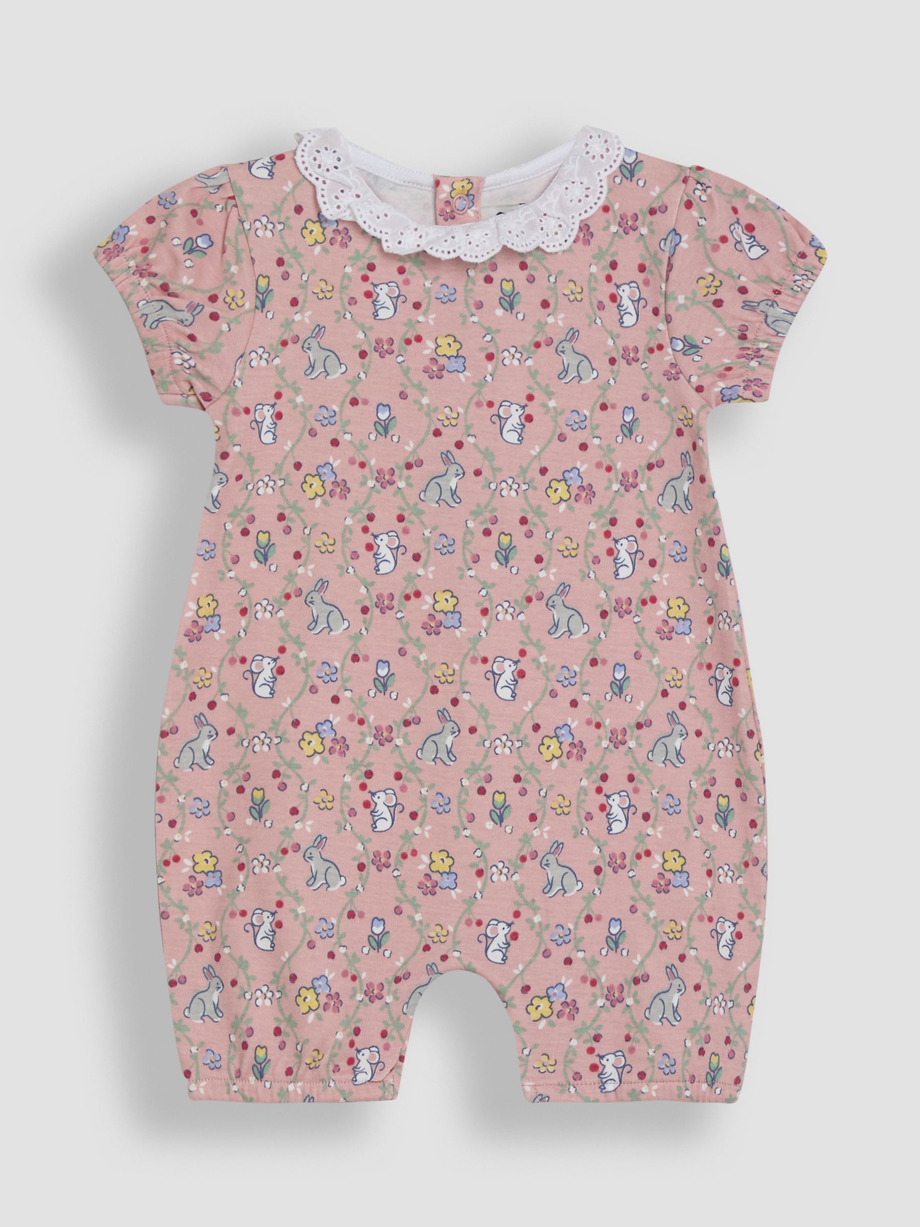 Blue Bunny Applique 2 Pack Broderie Collar Rompers - Image 4 of 7