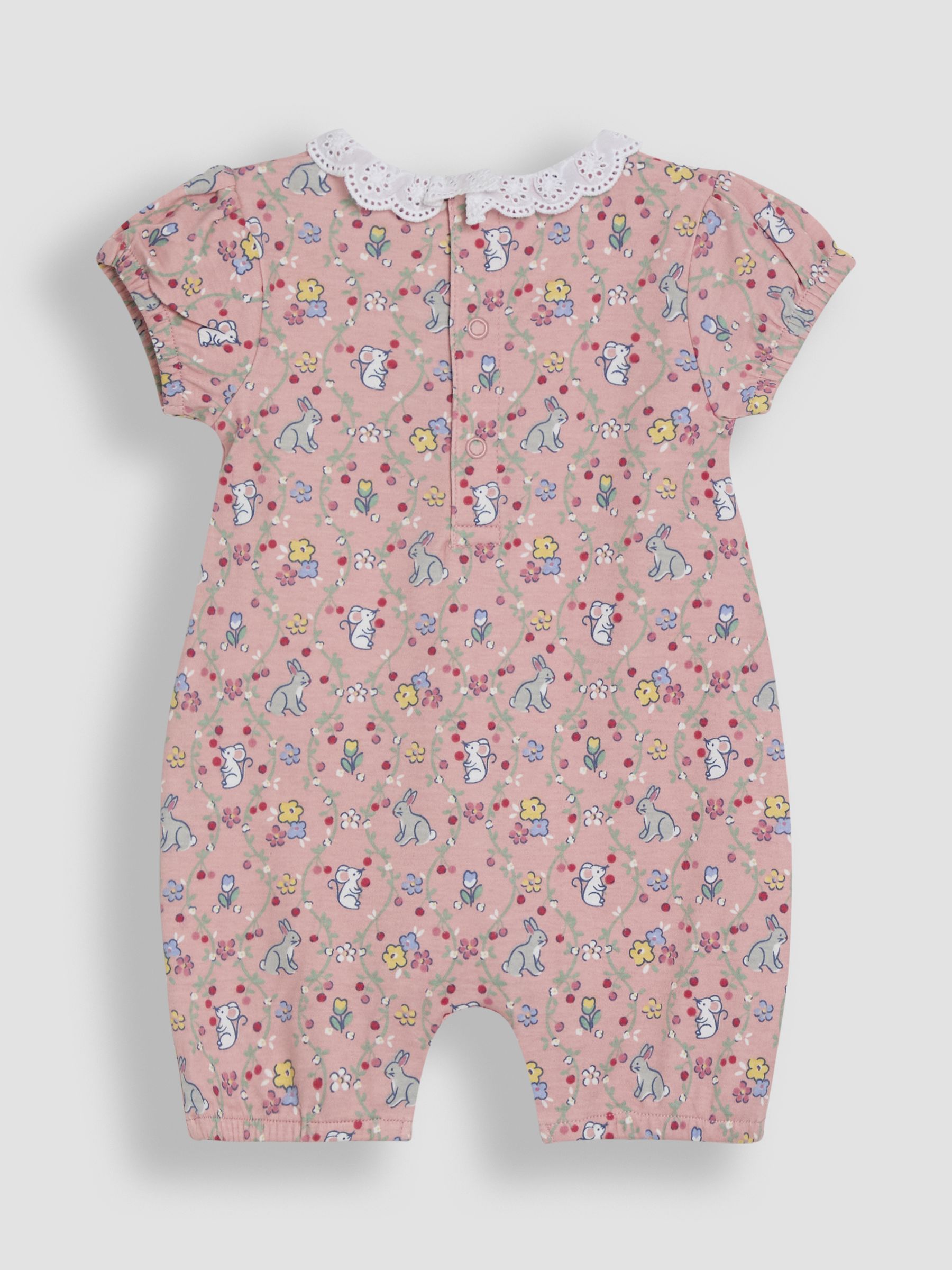 Blue Bunny Applique 2 Pack Broderie Collar Rompers - Image 5 of 7
