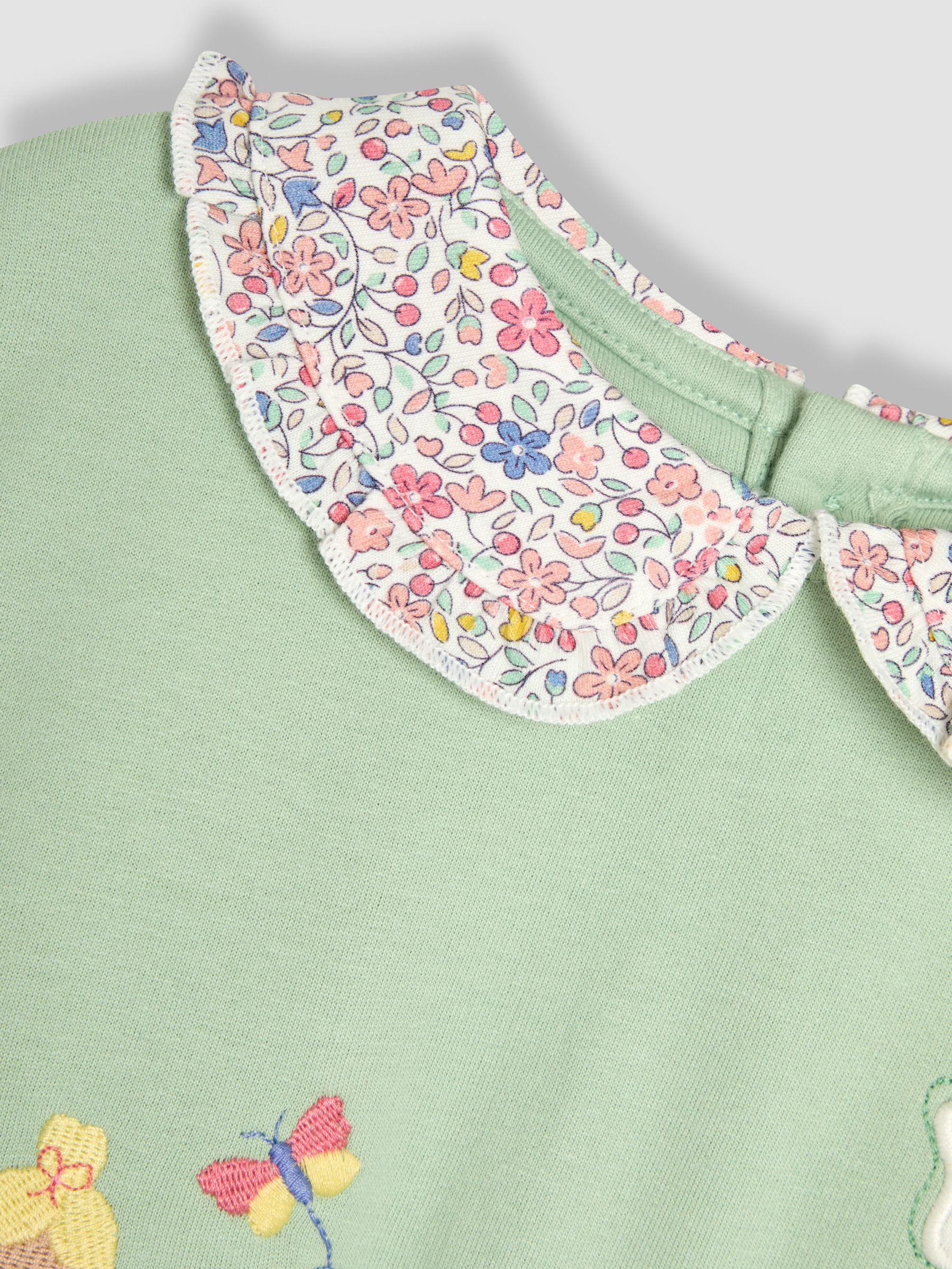 Green Fairy Frill Collar Appliqué 100% Cotton Sweatshirt - Image 4 of 4