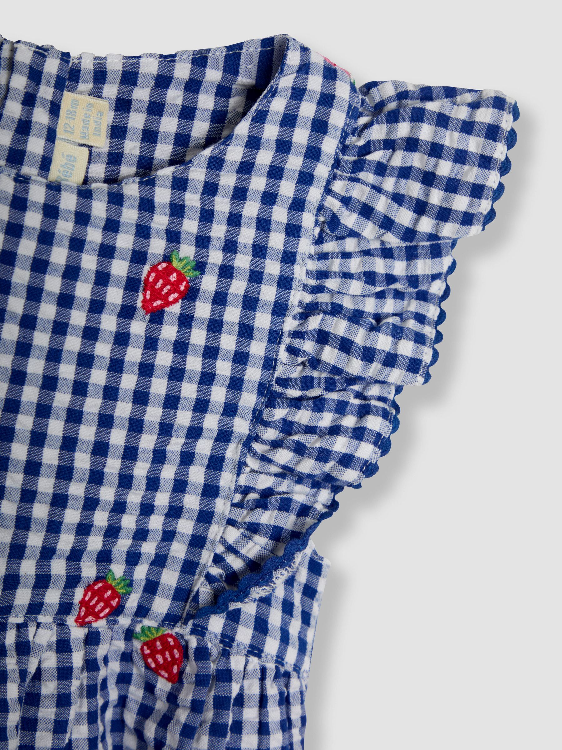 Blue Strawberry & Watermelon Embroidered Pretty Summer Dress - Image 3 of 3