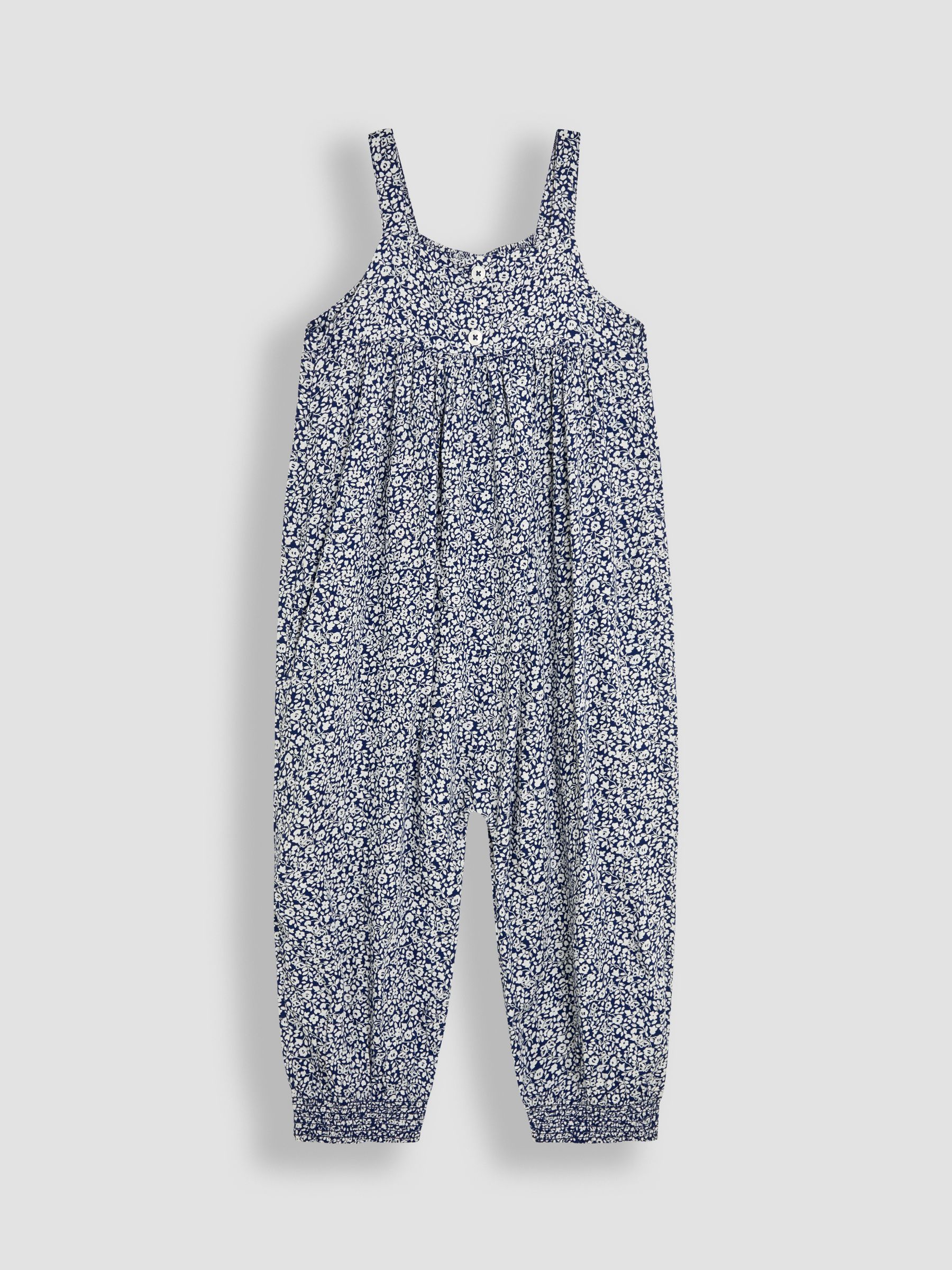 Navy Ditsy Floral Button Front Jumpsuit - Image 1 of 3