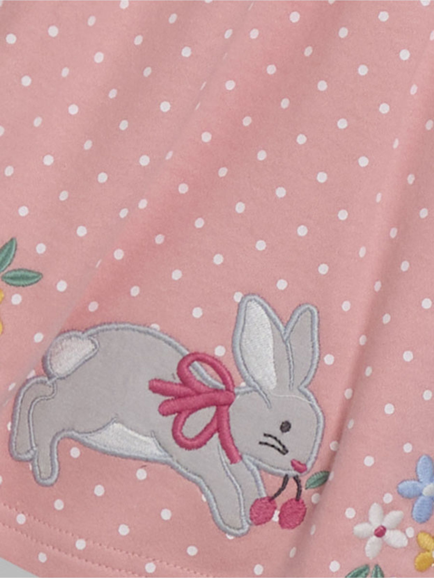 Pink Bunny Appliqué Button Front Dress - Image 2 of 3