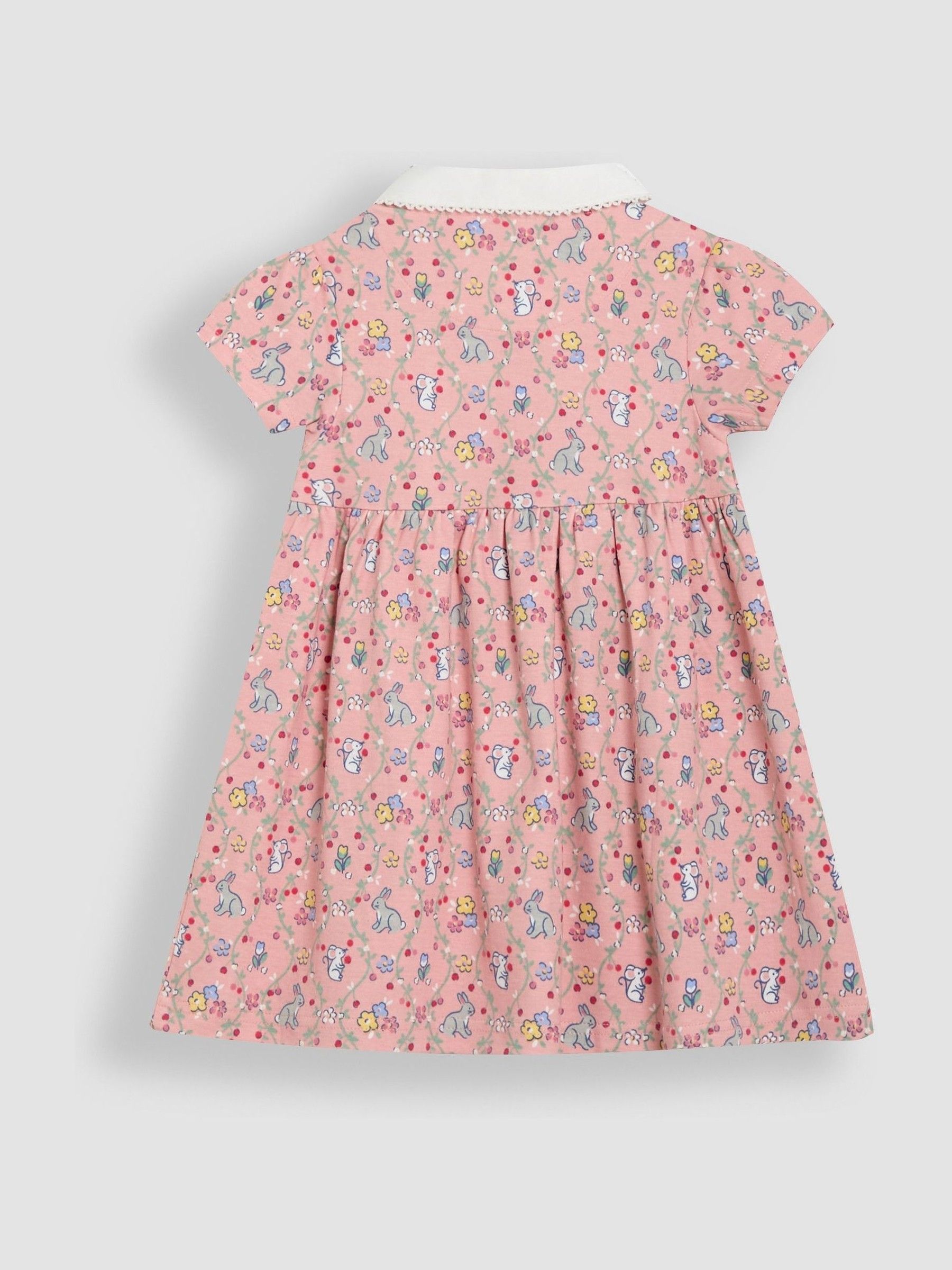 Pink Bunny Peter Pan Collar Button Front Dress - Image 3 of 4