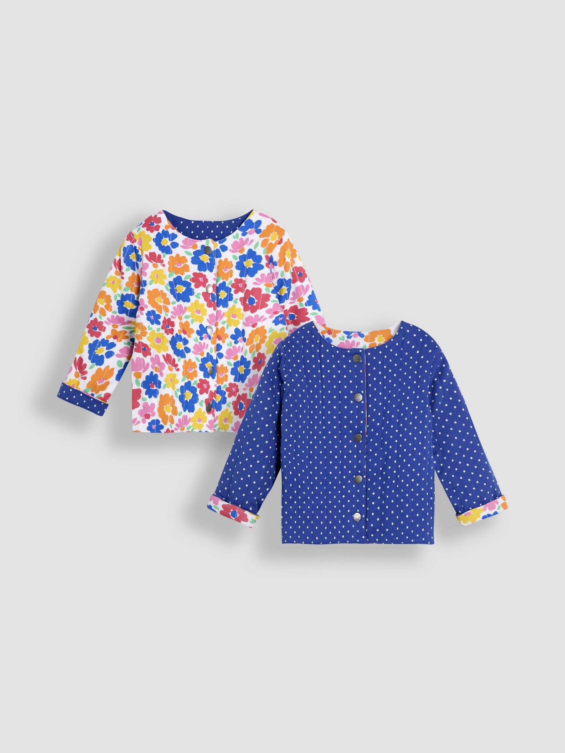 Fuchsia Floral Quilted Reversible 100% Cotton Jacket - Image 3 of 7