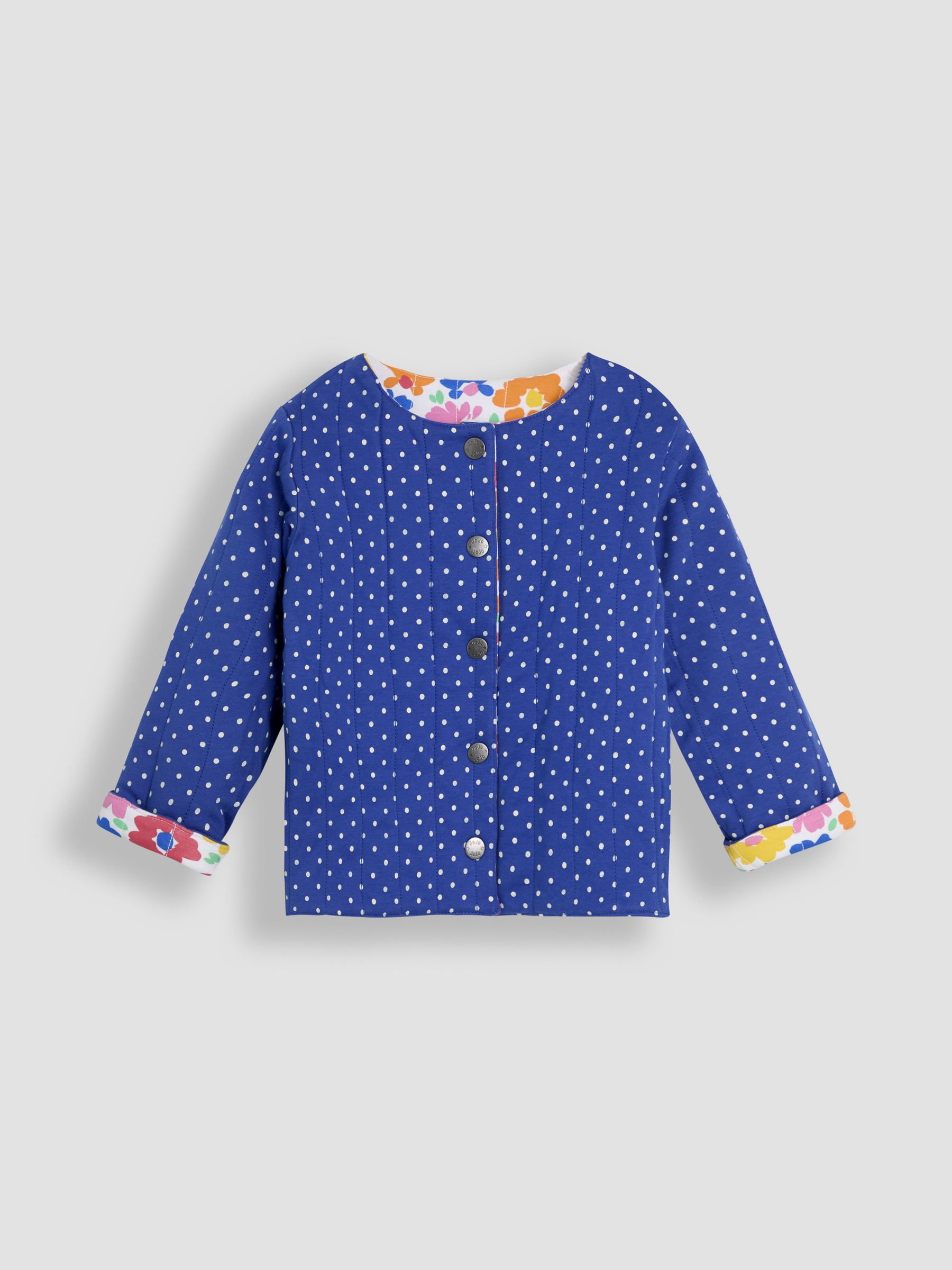 Fuchsia Floral Quilted Reversible 100% Cotton Jacket - Image 6 of 7