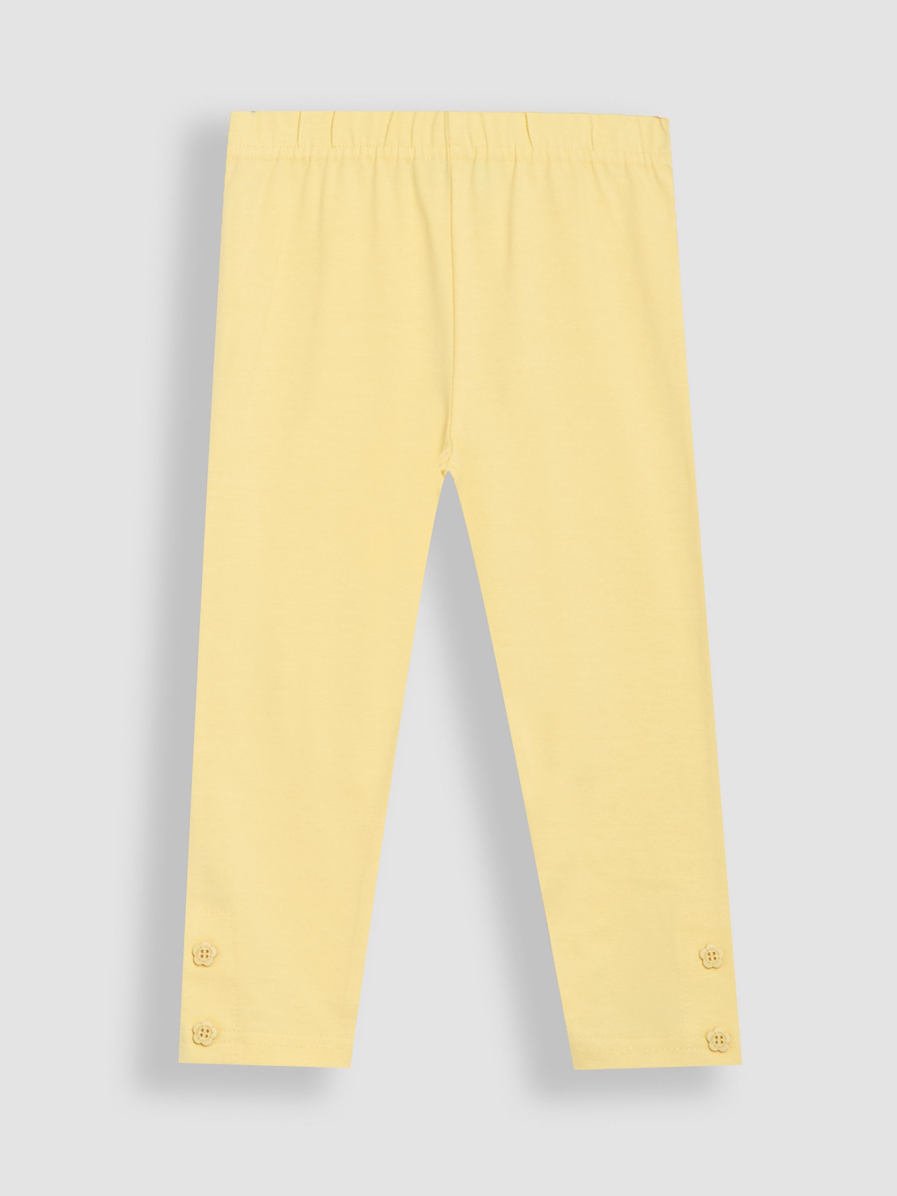 Yellow Bee & Sunflower Print Appliqué Knee Leggings 2 Pack - Image 4 of 5
