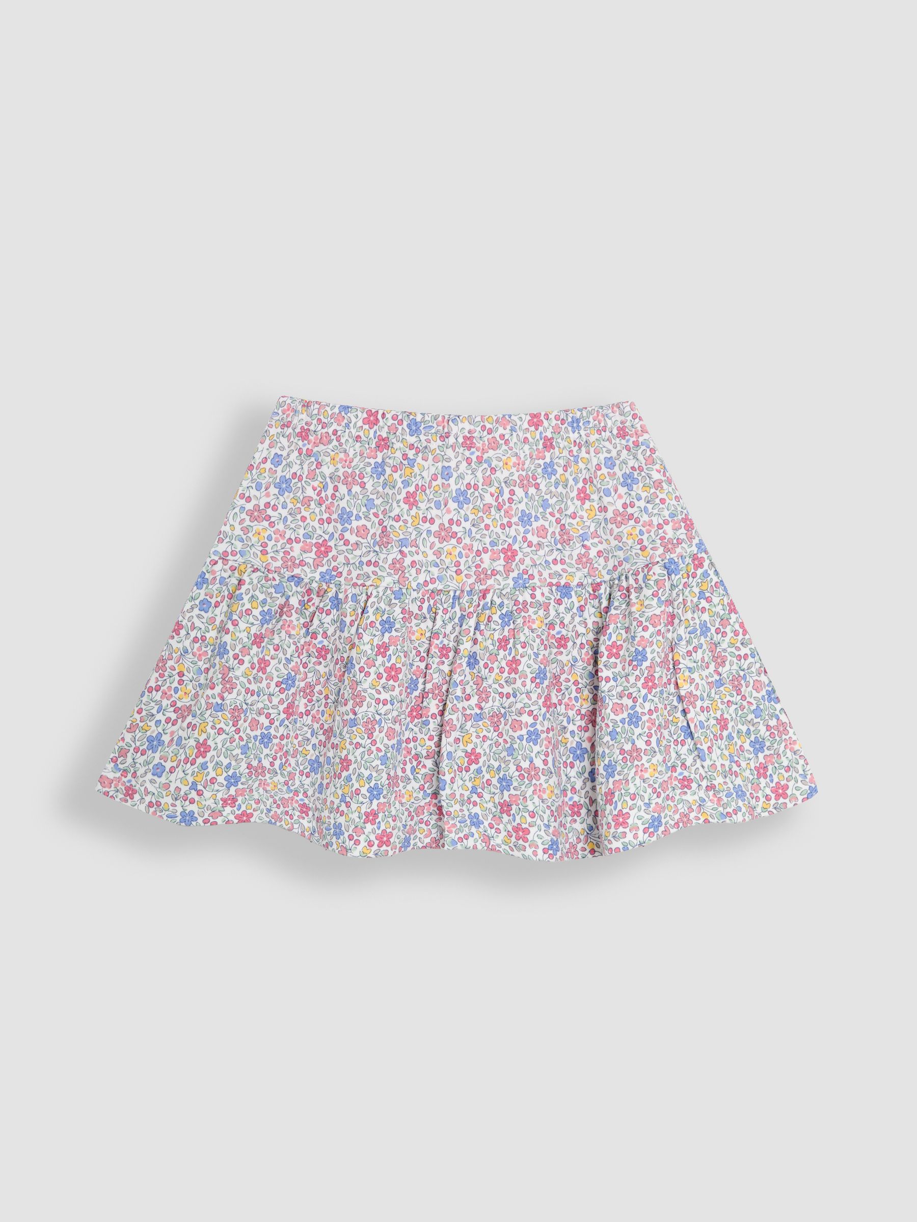 Pink Cherry Ditsy Floral Print Printed 100% Cotton Skort - Image 1 of 3