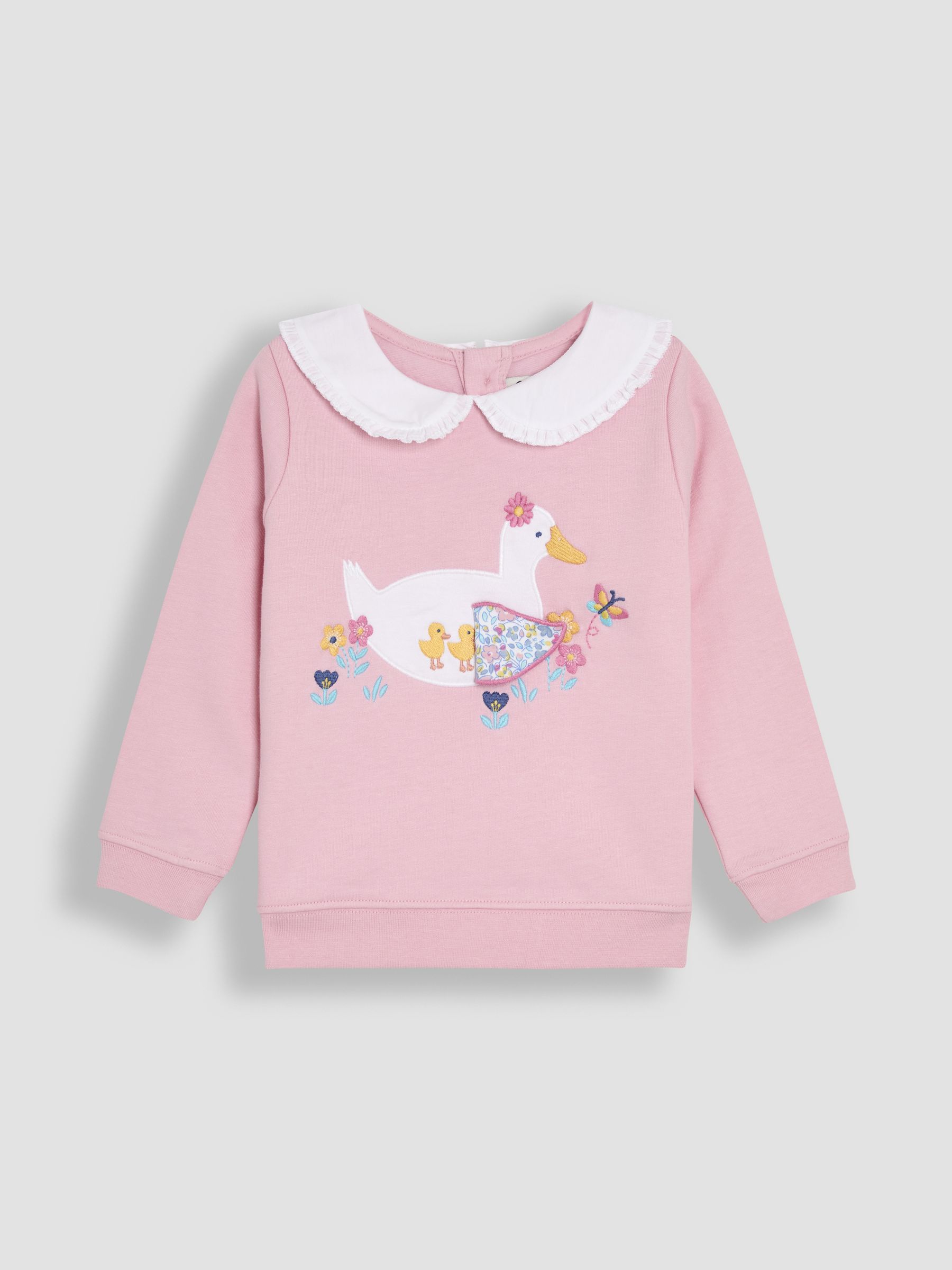 Pink Duck Frill Collar Appliqué 100% Cotton Sweatshirt - Image 2 of 4