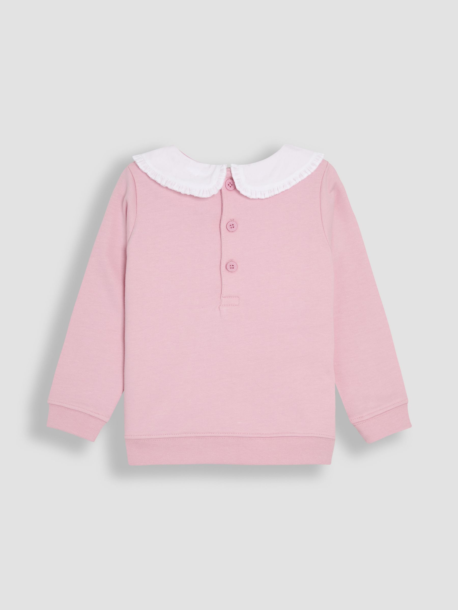 Pink Duck Frill Collar Appliqué 100% Cotton Sweatshirt - Image 3 of 4