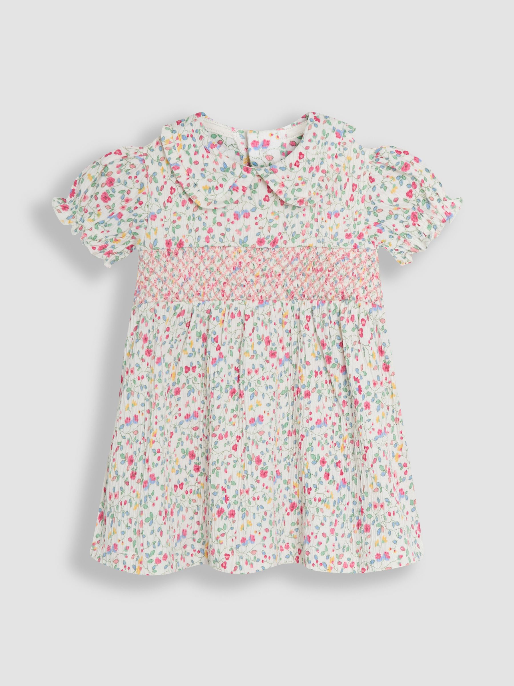 Pink Ditsy Floral Smocked Jersey Dress - Image 2 of 6