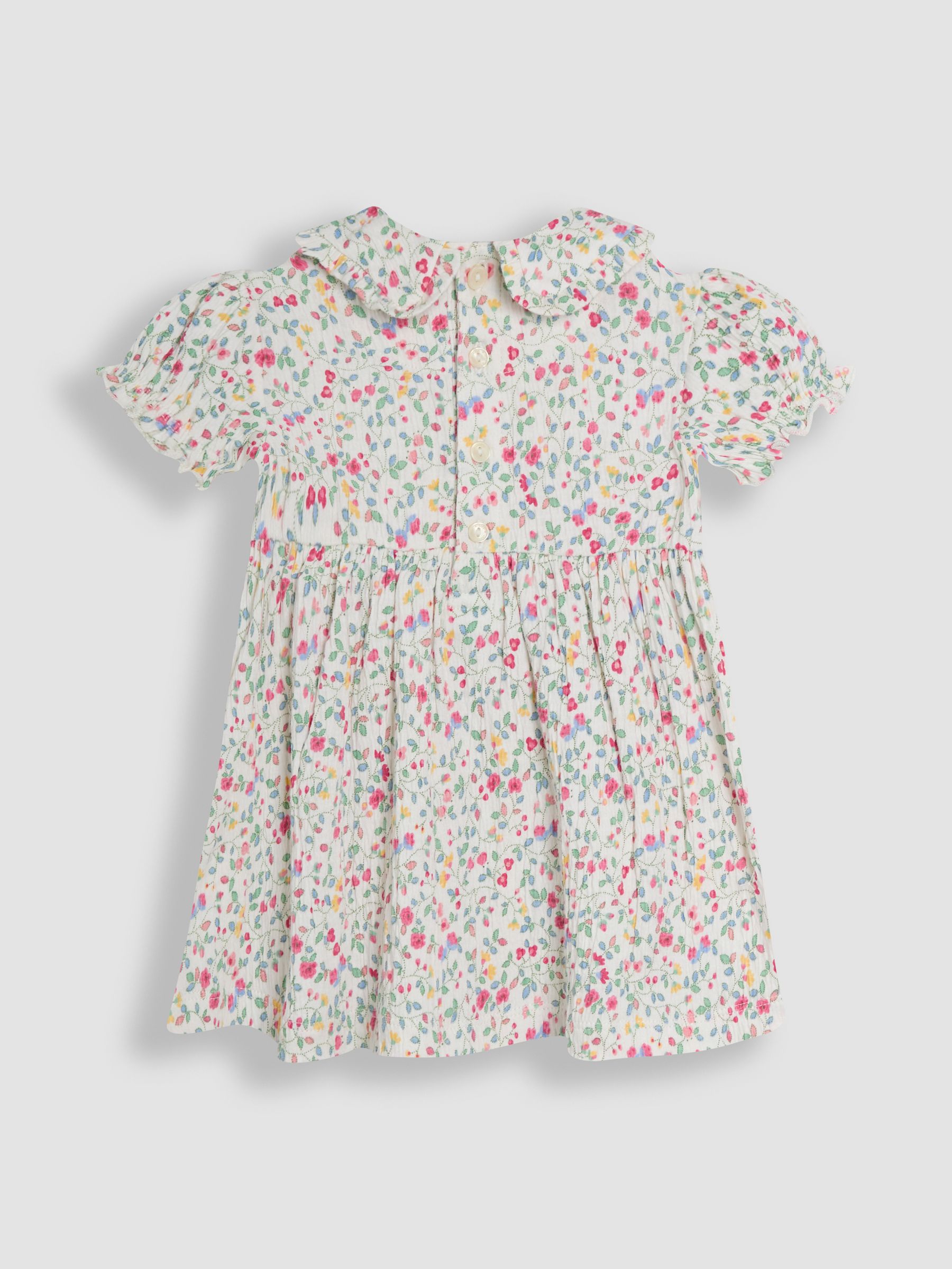 Pink Ditsy Floral Smocked Jersey Dress - Image 3 of 6