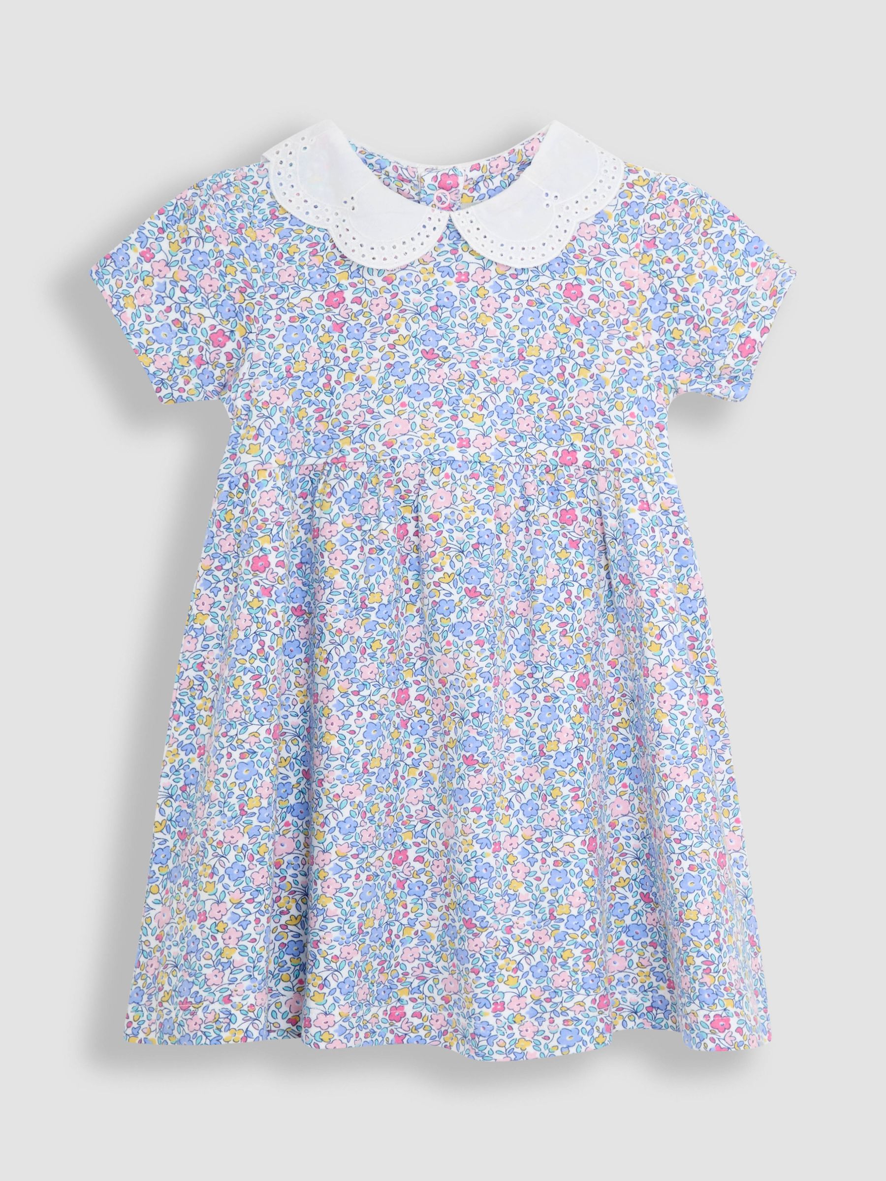 Pink Ditsy Floral Broderie Collar Dress - Image 2 of 5