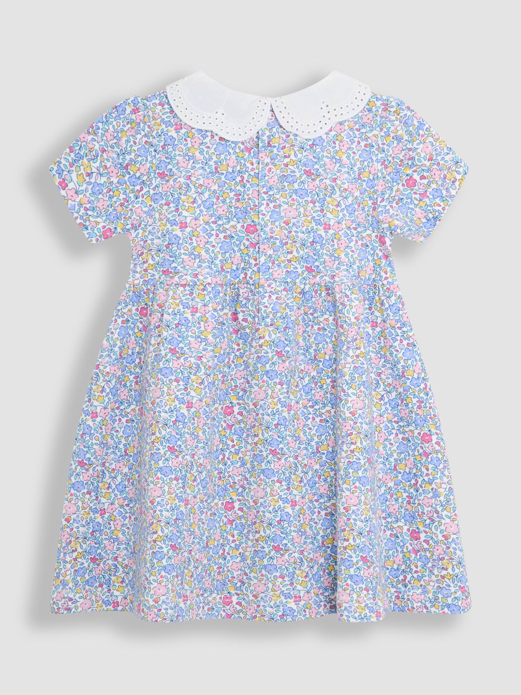 Pink Ditsy Floral Broderie Collar Dress - Image 3 of 5
