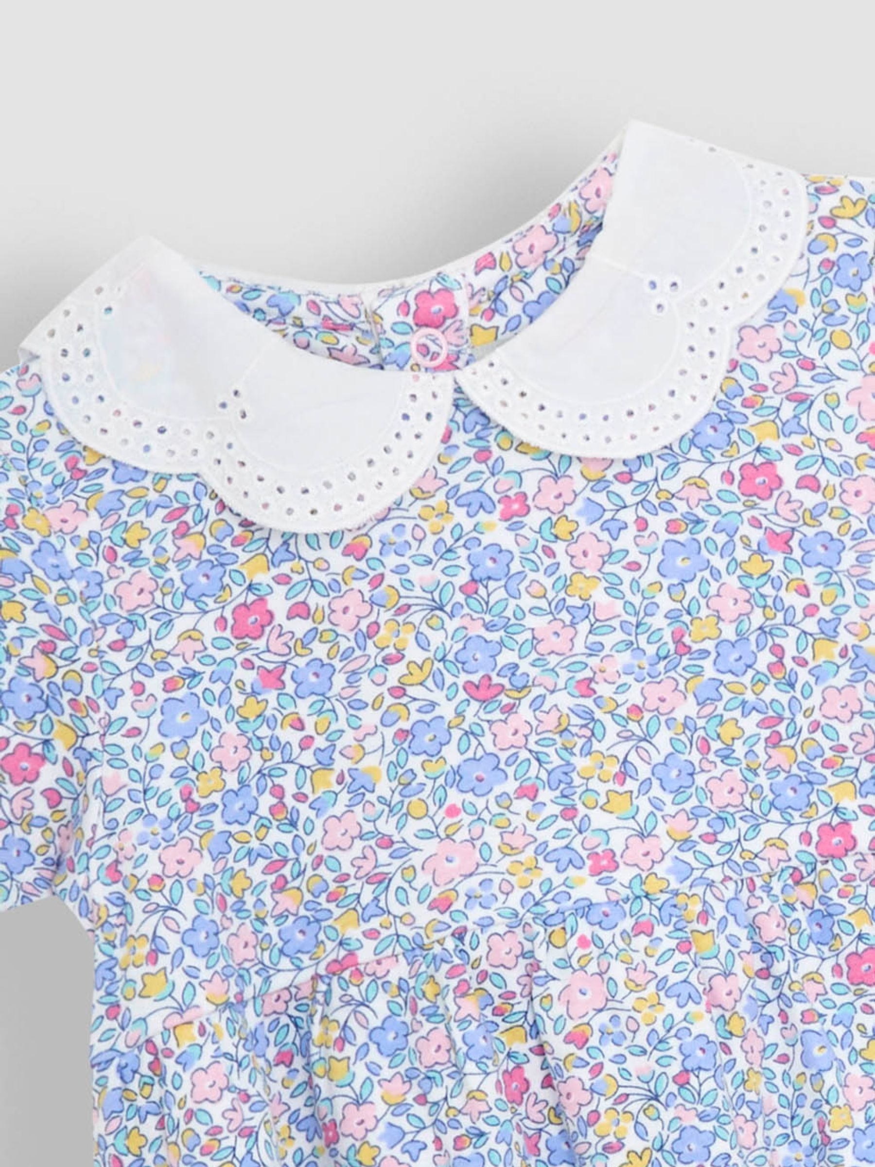 Pink Ditsy Floral Broderie Collar Dress - Image 5 of 5