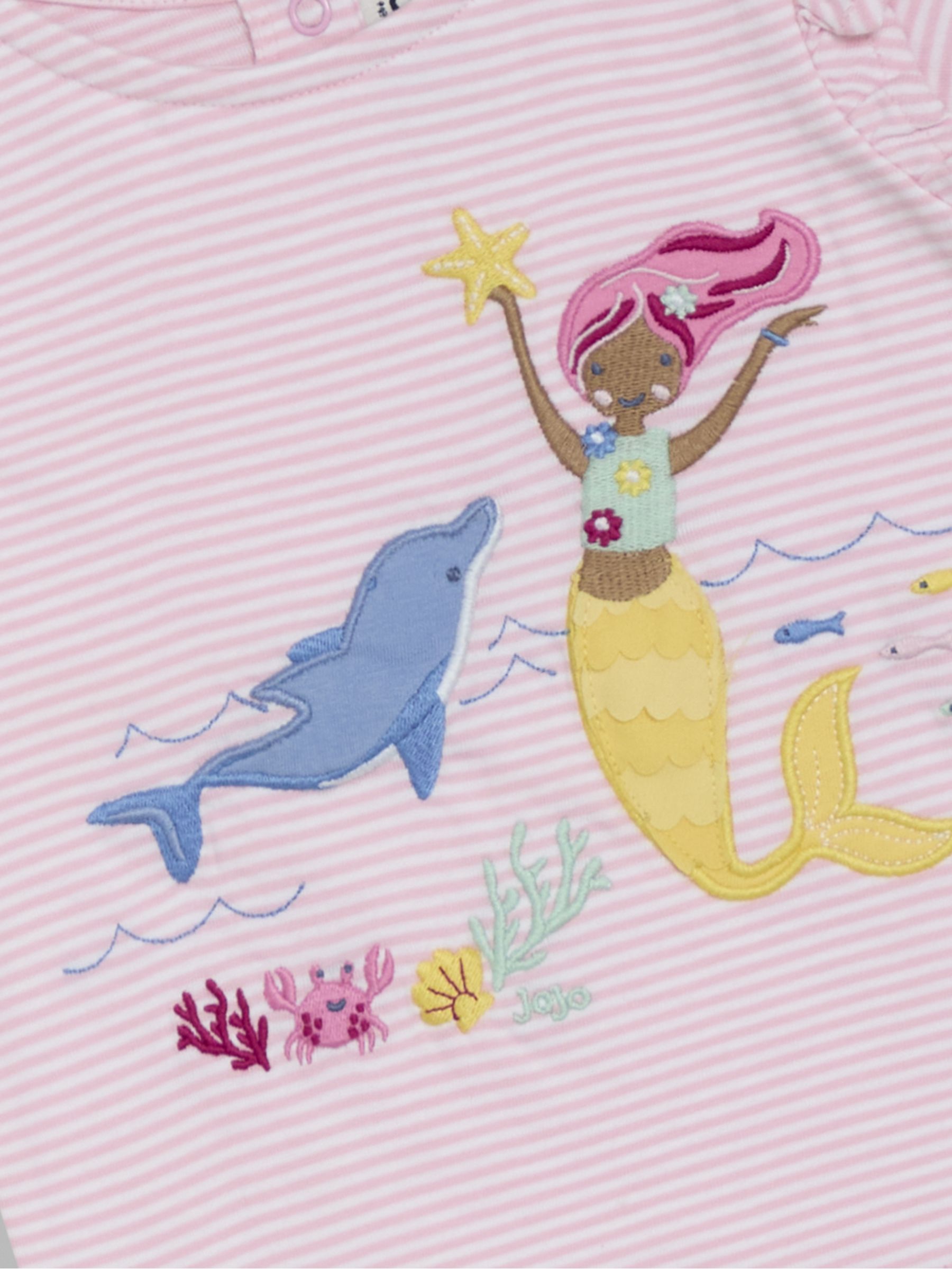Pink Mermaid Appliqué Frill Shoulder T-Shirt - Image 3 of 3