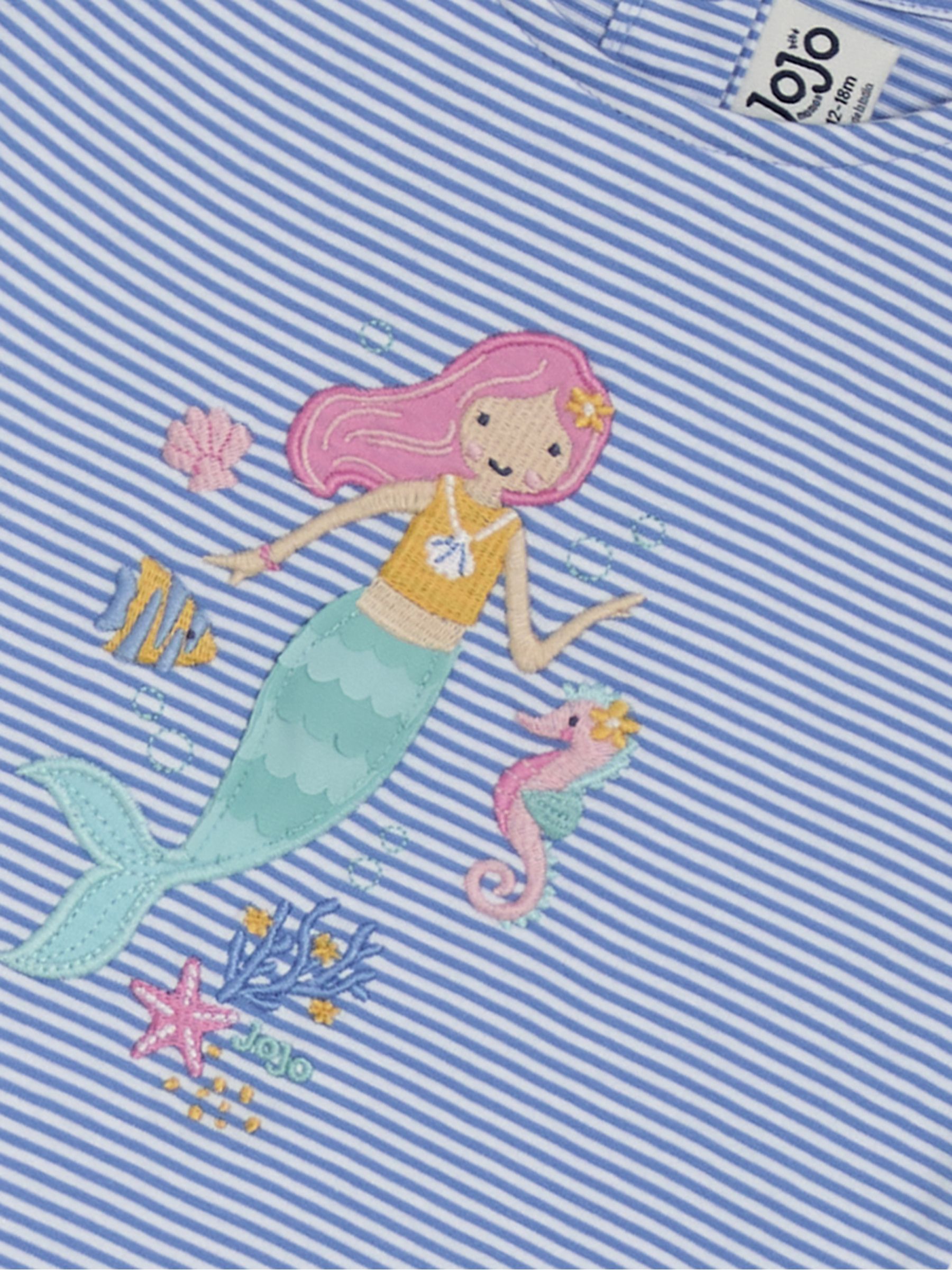 Blue Mermaid Appliqué Frill Shoulder T-Shirt - Image 3 of 3