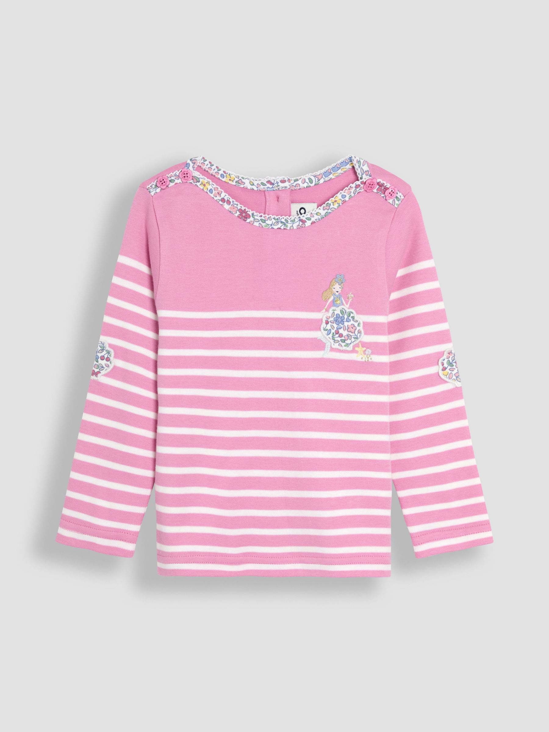 Pink Mermaid Appliqué Pocket Breton Top - Image 1 of 3