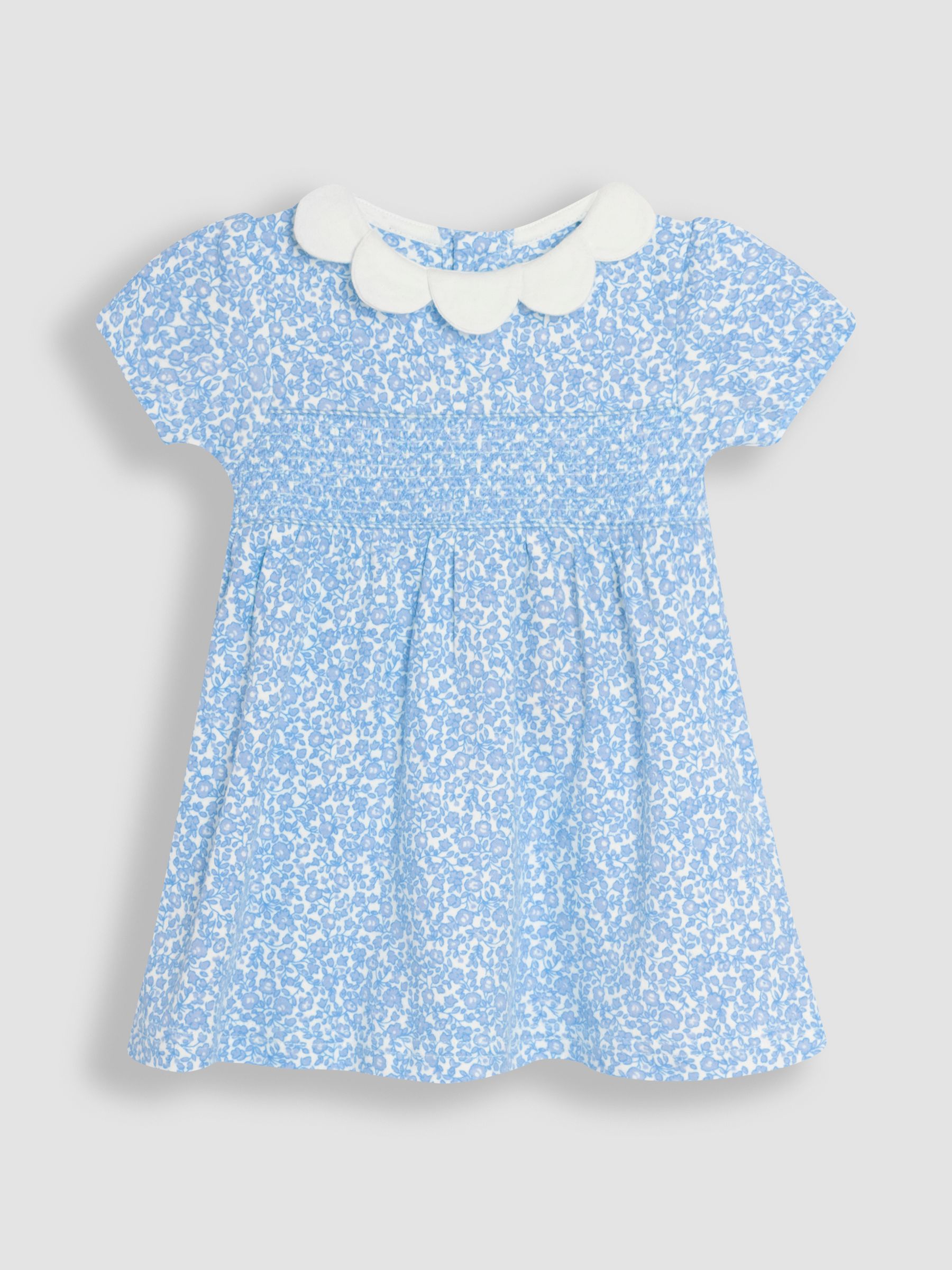 Blue Ditsy Floral Smocked Jersey Dress - Image 2 of 5