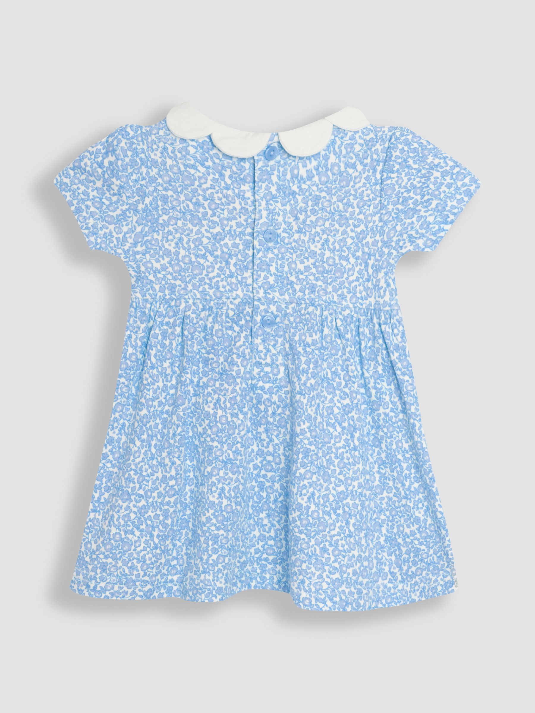 Blue Ditsy Floral Smocked Jersey Dress - Image 3 of 5