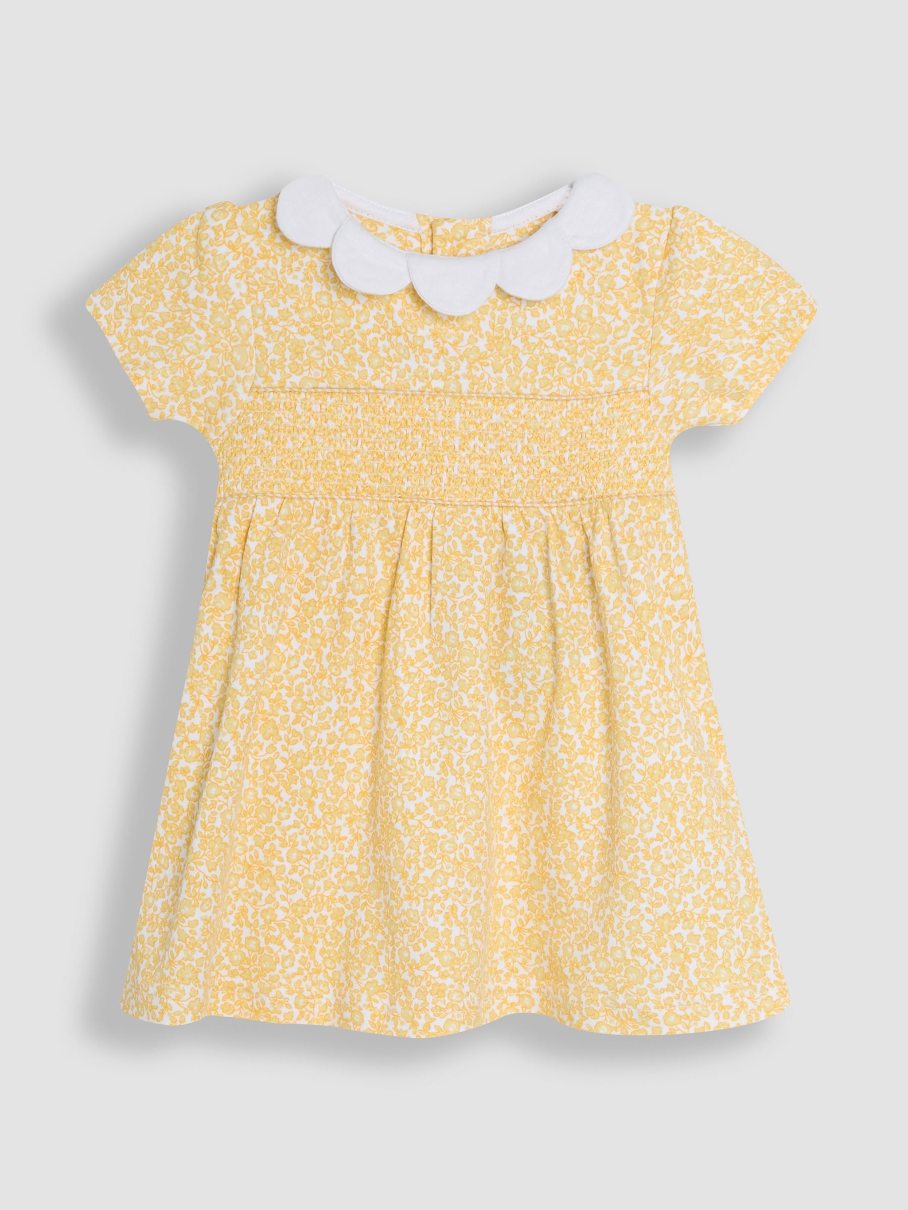 Yellow Ditsy Floral Smocked Jersey Dress - Image 2 of 5