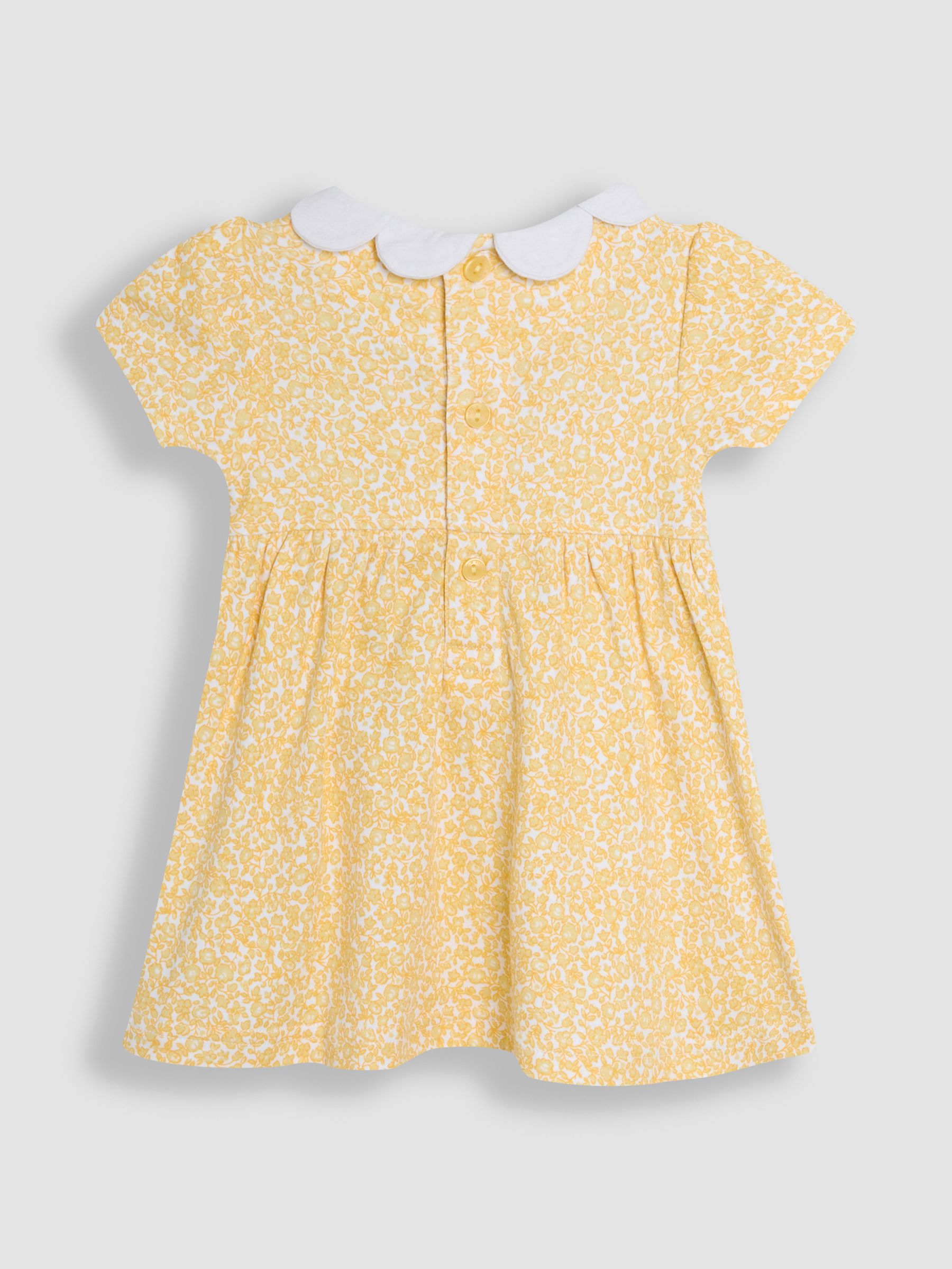 Yellow Ditsy Floral Smocked Jersey Dress - Image 3 of 5